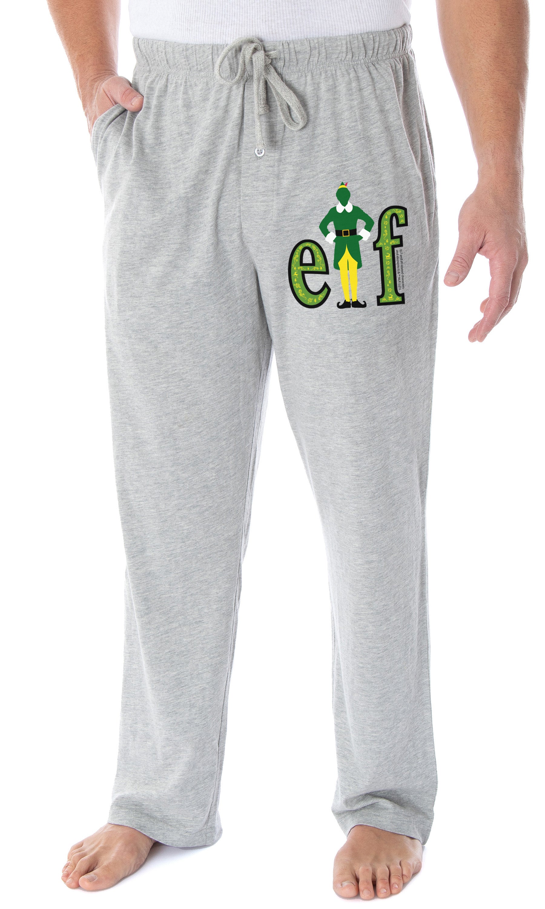 Elf The Movie Men's Holiday Film Logo Loungewear Sleep Bottoms Pajama Pants