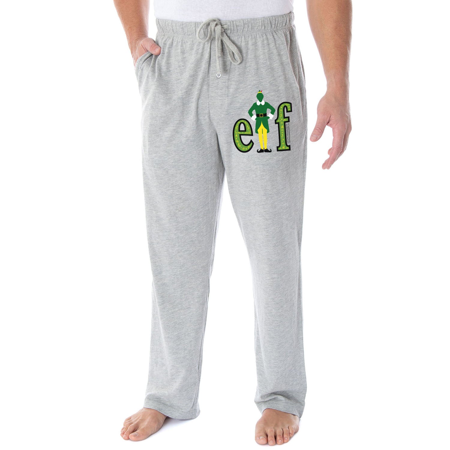 Elf The Movie Men's Buddy The Elf Film Logo Loungewear Sleep Bottoms Pajama Pants