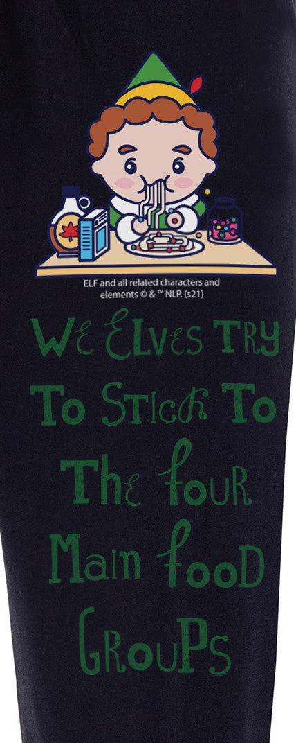 Elf The Movie Womens' Buddy Elves Four Main Food Groups Sleep Pajama Pants