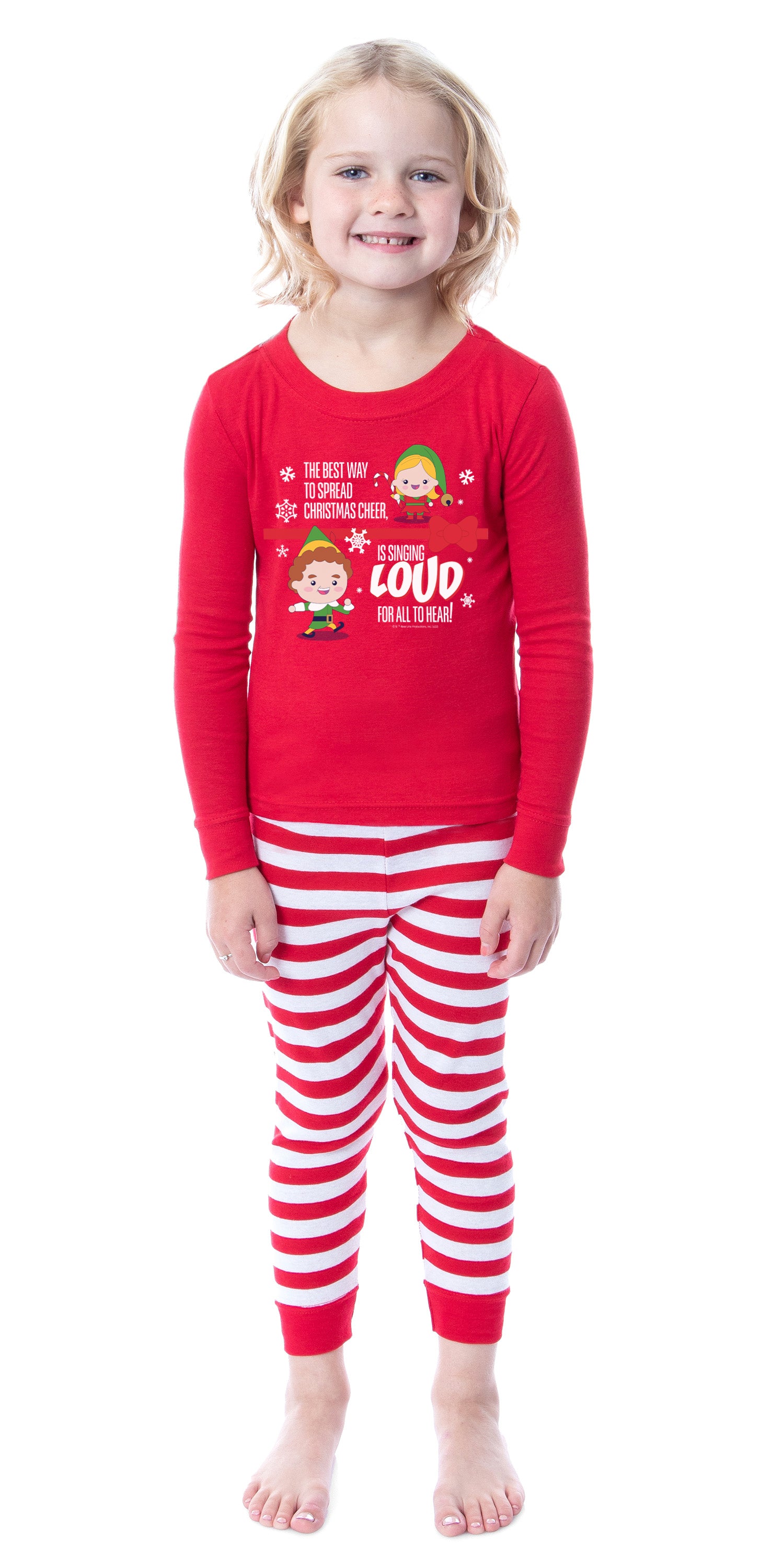 Elf The Movie Buddy Singing Loud For All To Hear Christmas Cheer 2 Piece Tight Fit Family Pajama Set