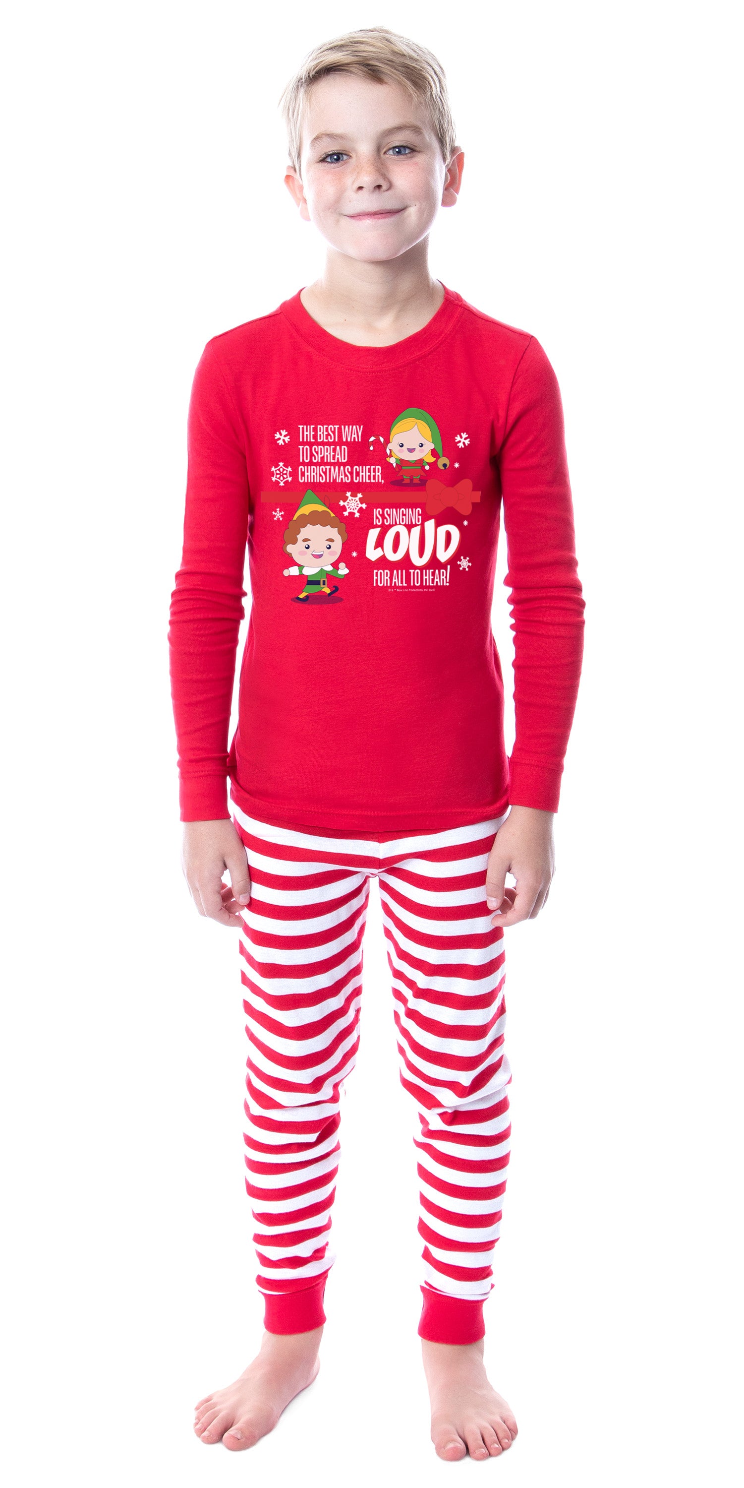 Elf The Movie Buddy Singing Loud For All To Hear Christmas Cheer 2 Piece Tight Fit Family Pajama Set
