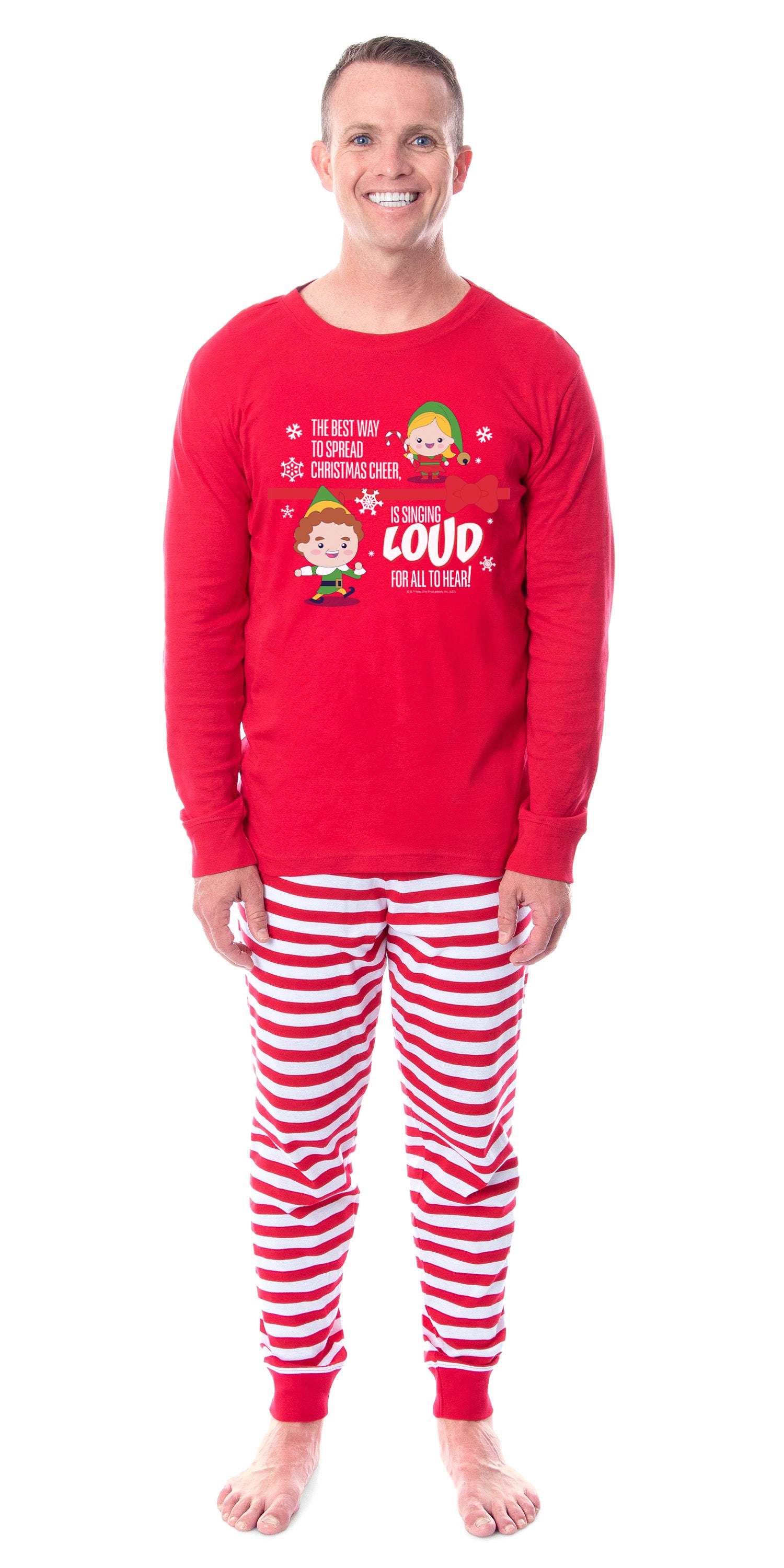 Elf The Movie Buddy Singing Loud For All To Hear Christmas Cheer 2 Piece Tight Fit Family Pajama Set