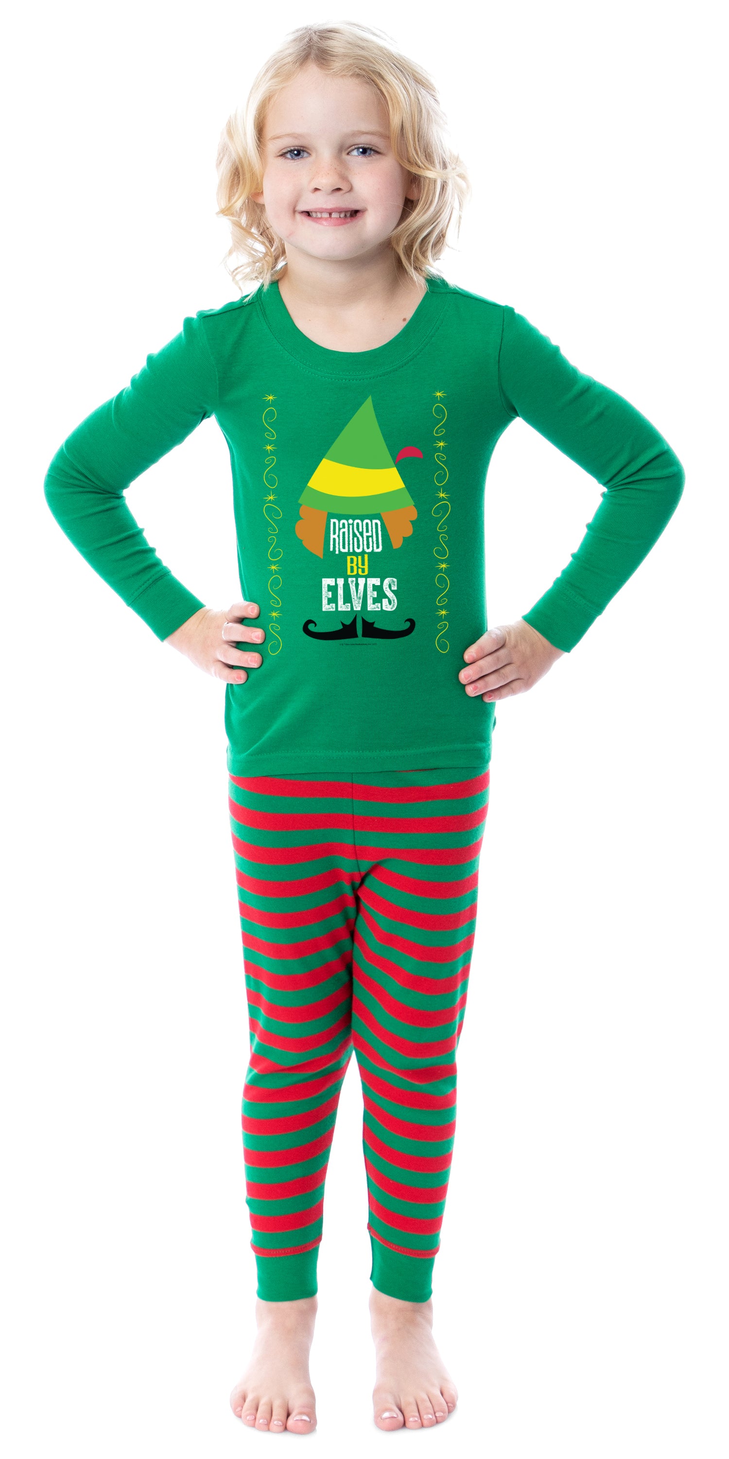 Elf The Movie Film Christmas Raised By Elves Character Sleep Tight Fit Family Pajama Set