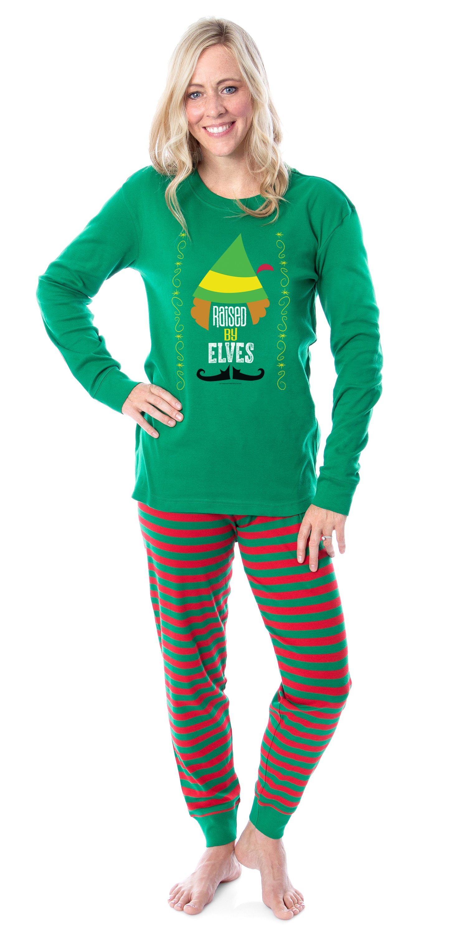 Elf The Movie Film Christmas Raised By Elves Character Sleep Tight Fit Family Pajama Set