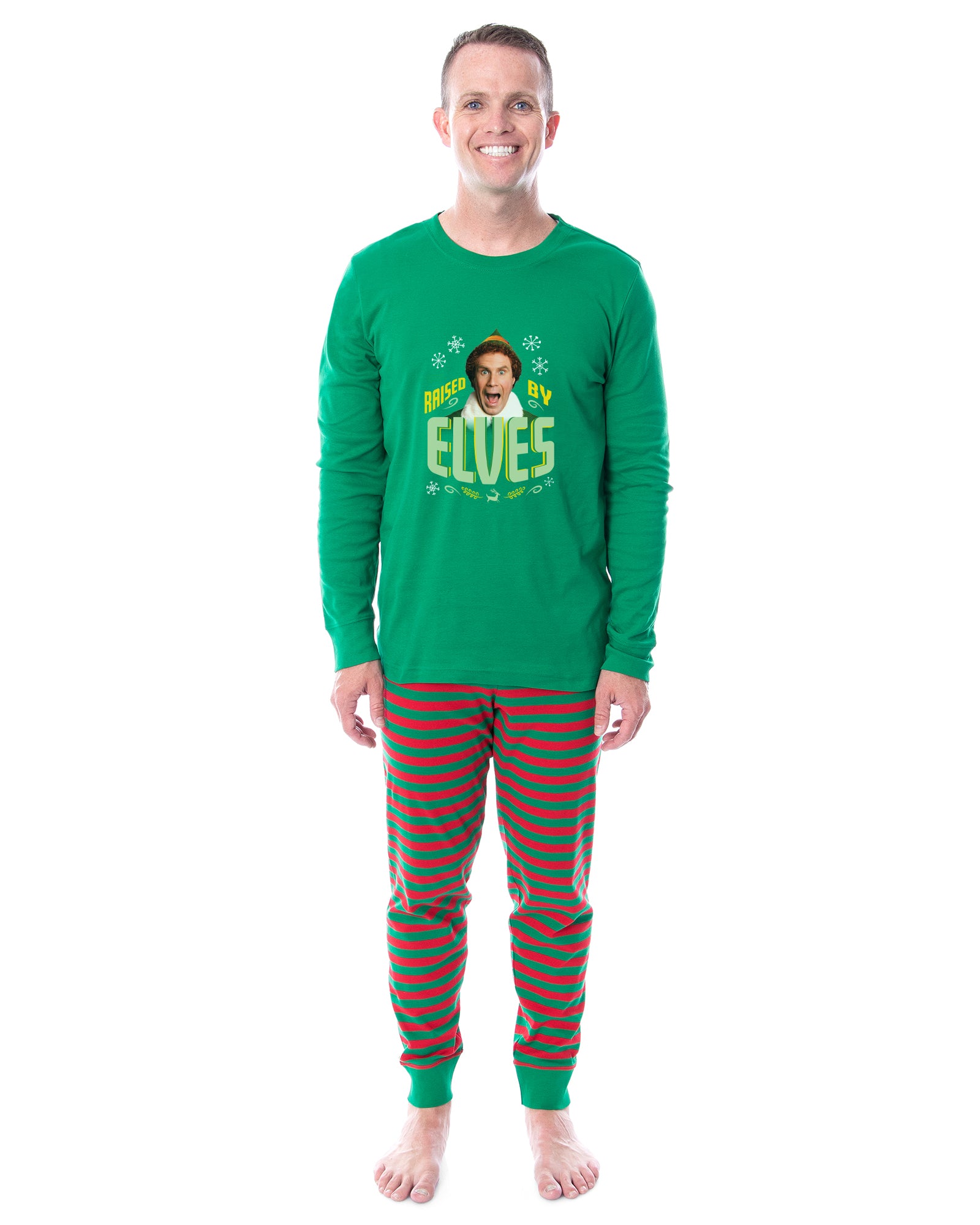 Elf Pajamas Matching Family Buddy Raised by Elves Tight Fit Sleep Set