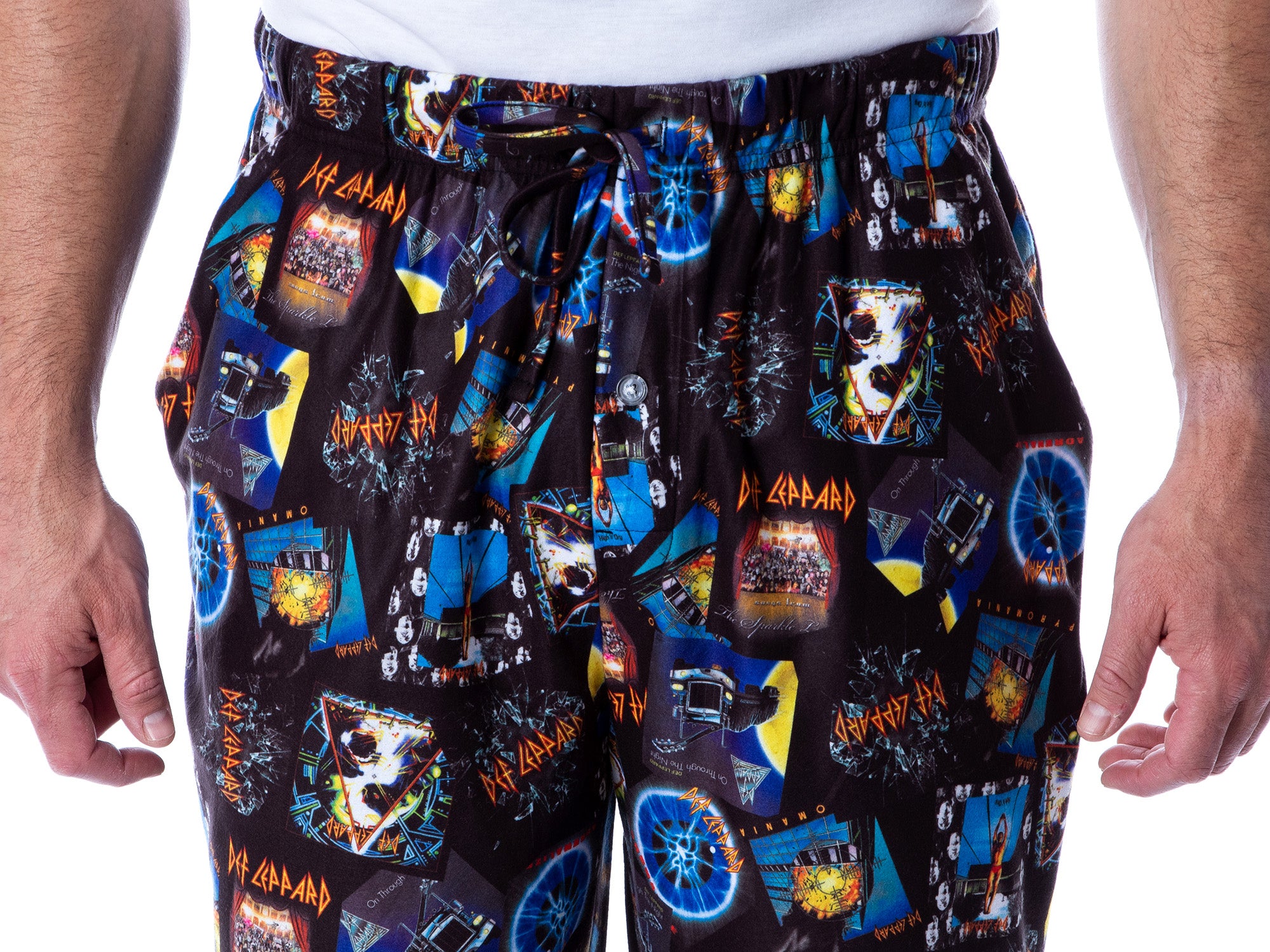 Def Leppard Men's Rock Band Album Covers Print Lounge Sleep Pajama Pants