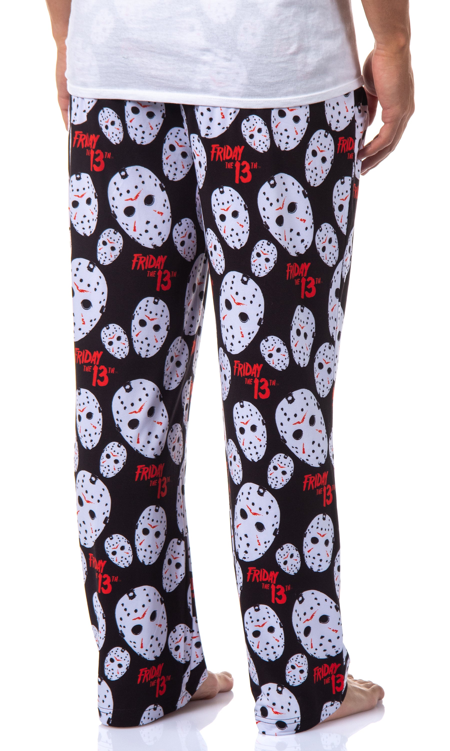 Friday The 13th Mens' Jason Voorhees Mask Allover Sleep Pajama Pants
