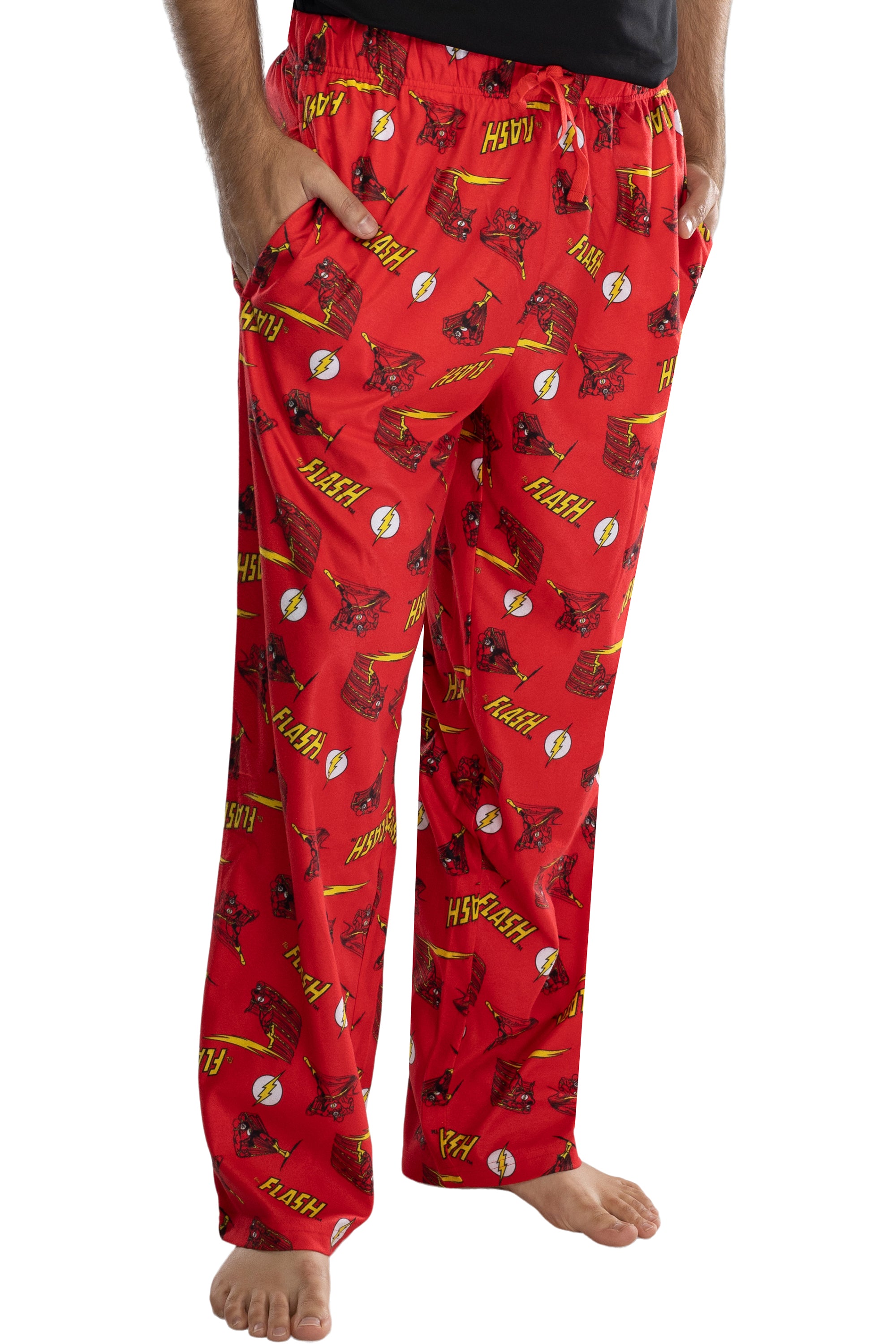 DC Comics Men's The Flash Comic Allover Print Loungewear Pajama Pants