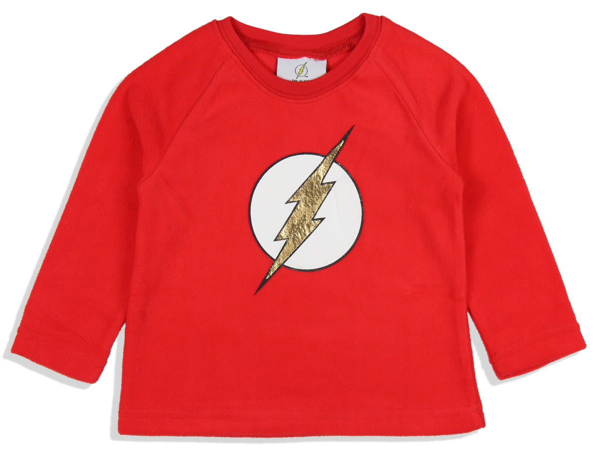 DC Comics Toddler Boys' Classic The Flash Logo Raglan Sleep Pajama Set