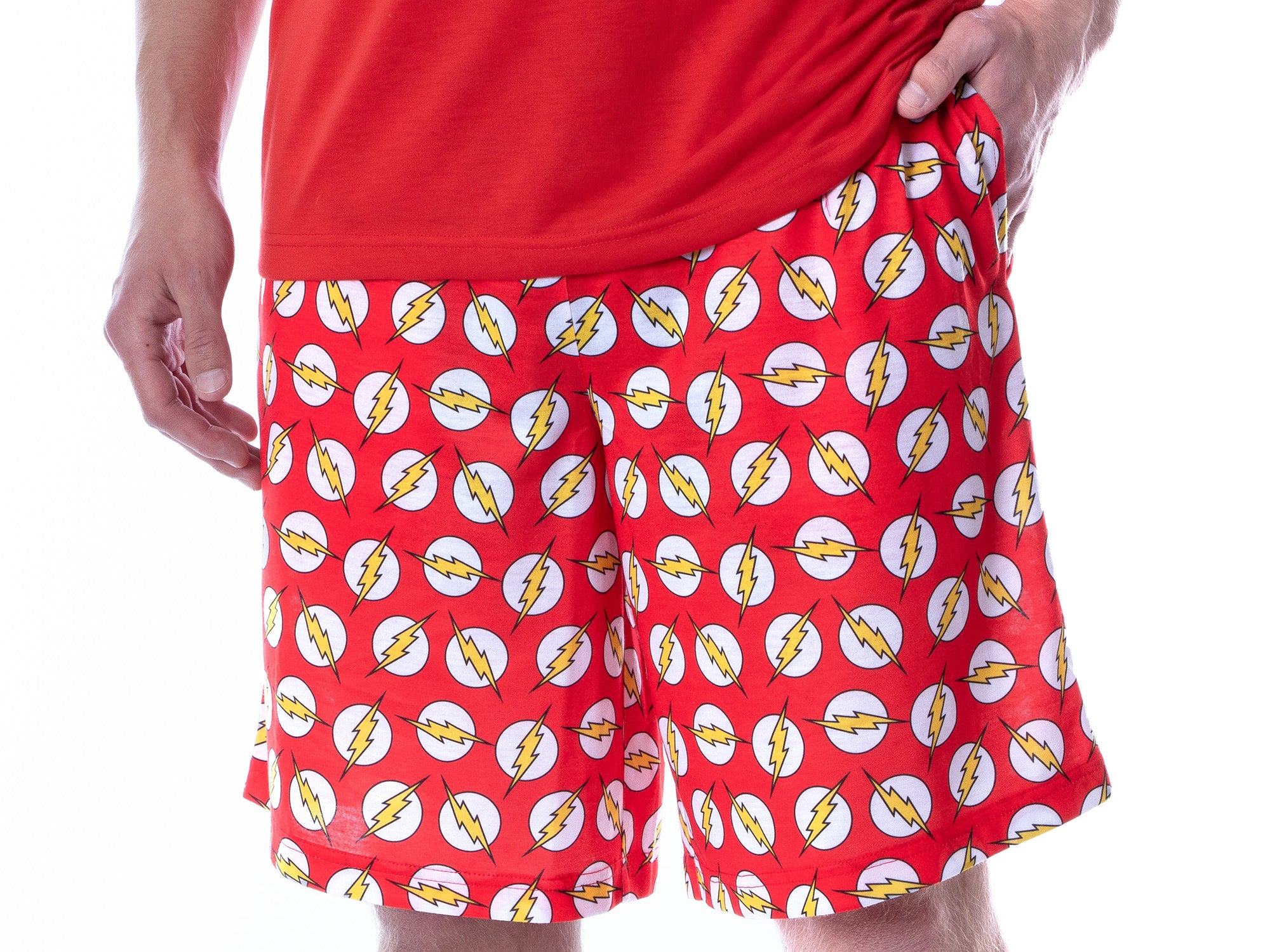 DC Comics Mens' The Flash Logo Short Sleeve Shirt Pajama Short Set