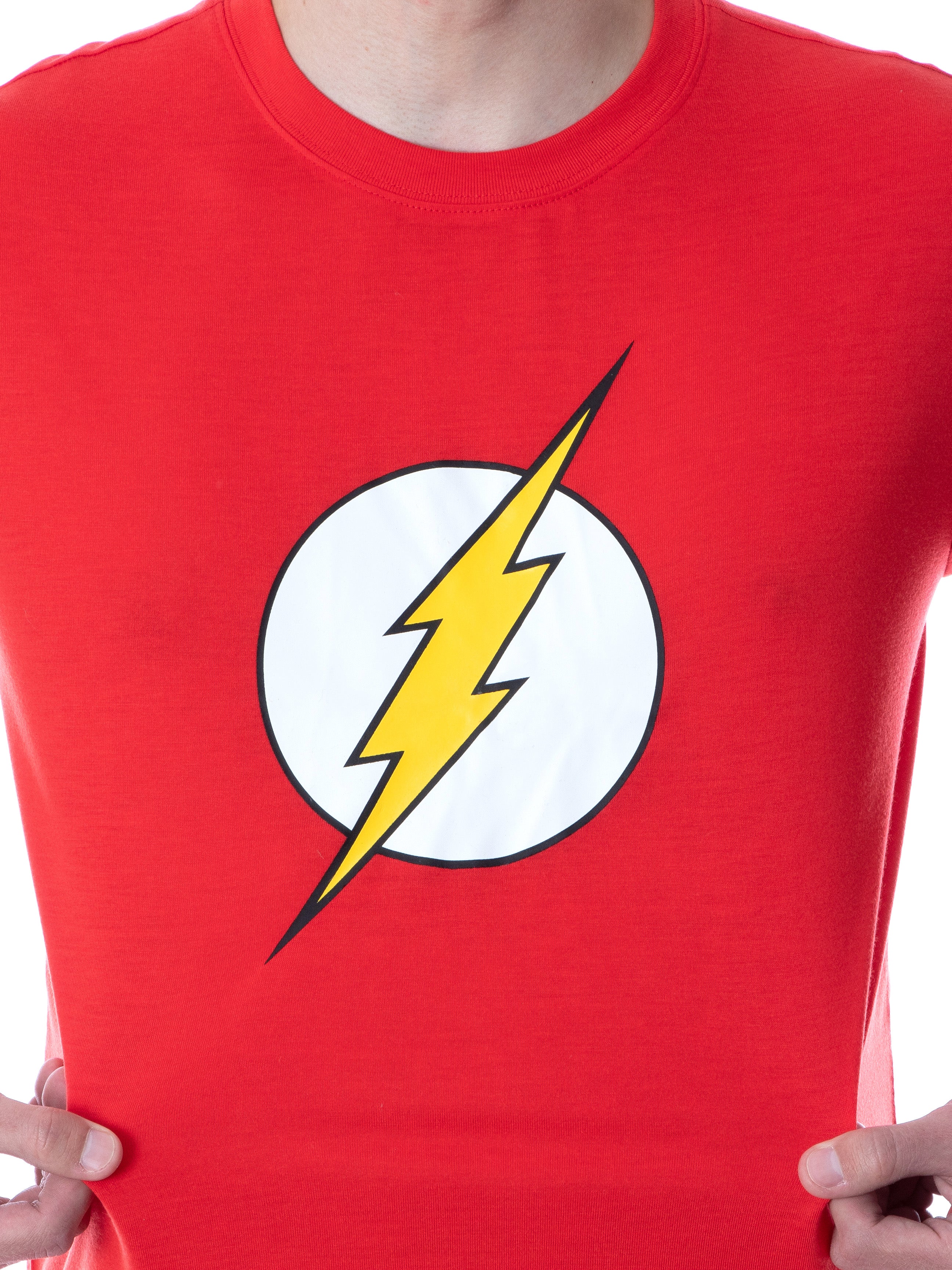 DC Comics Mens' The Flash Logo Short Sleeve Shirt Pajama Short Set