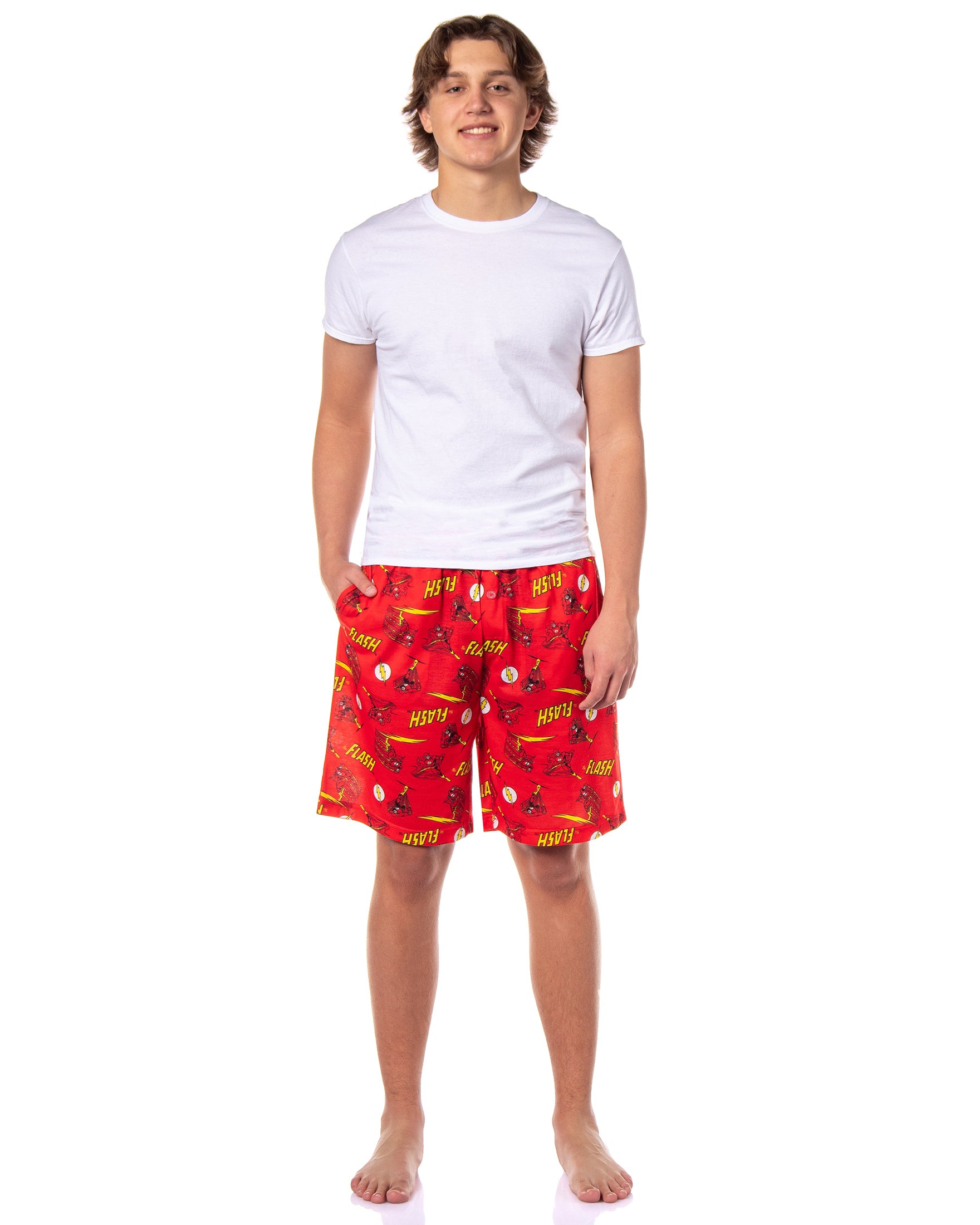 DC Comics The Flash Pajamas Men's Allover Print Lounge Sleep Shorts