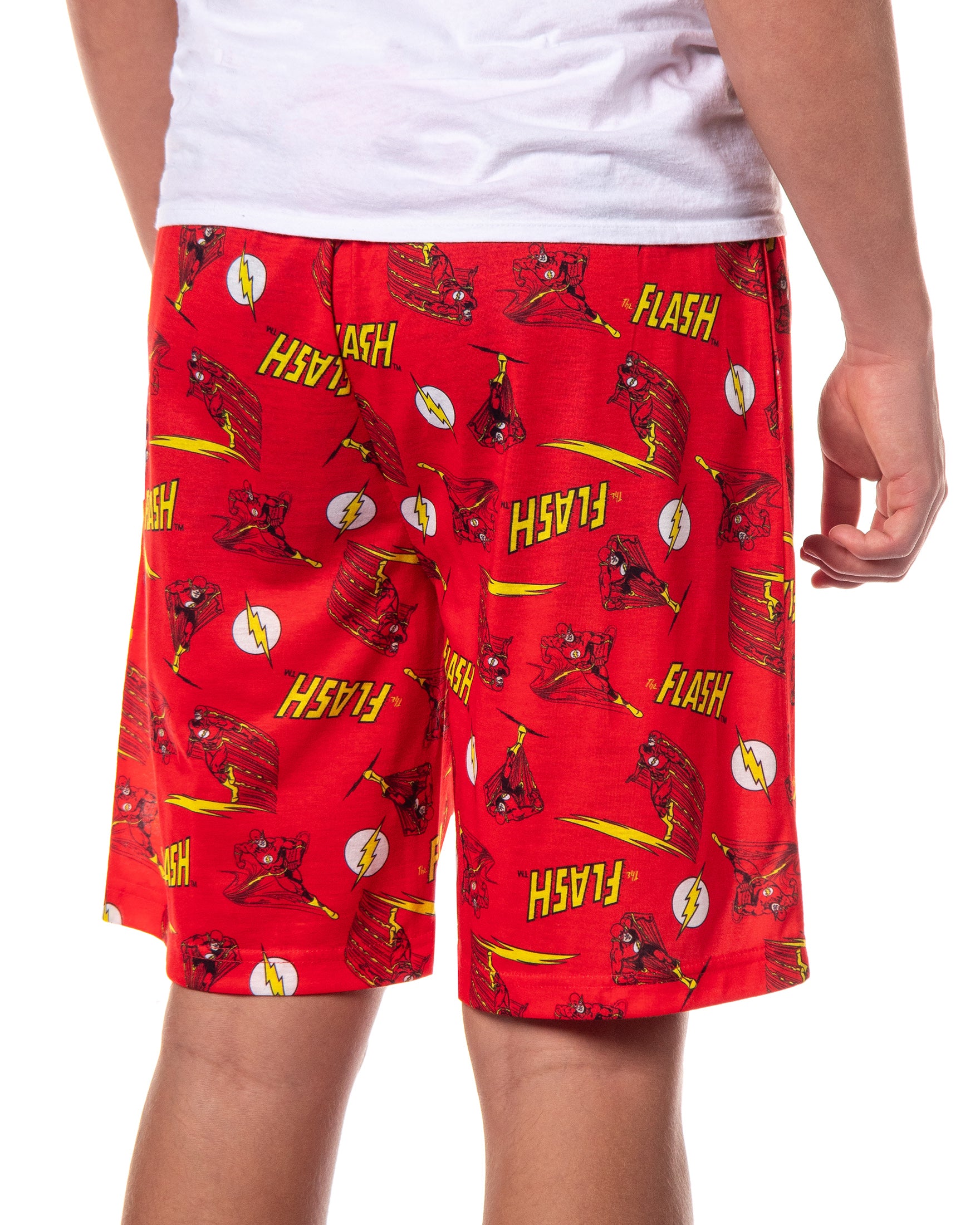 DC Comics The Flash Pajamas Men's Allover Print Lounge Sleep Shorts