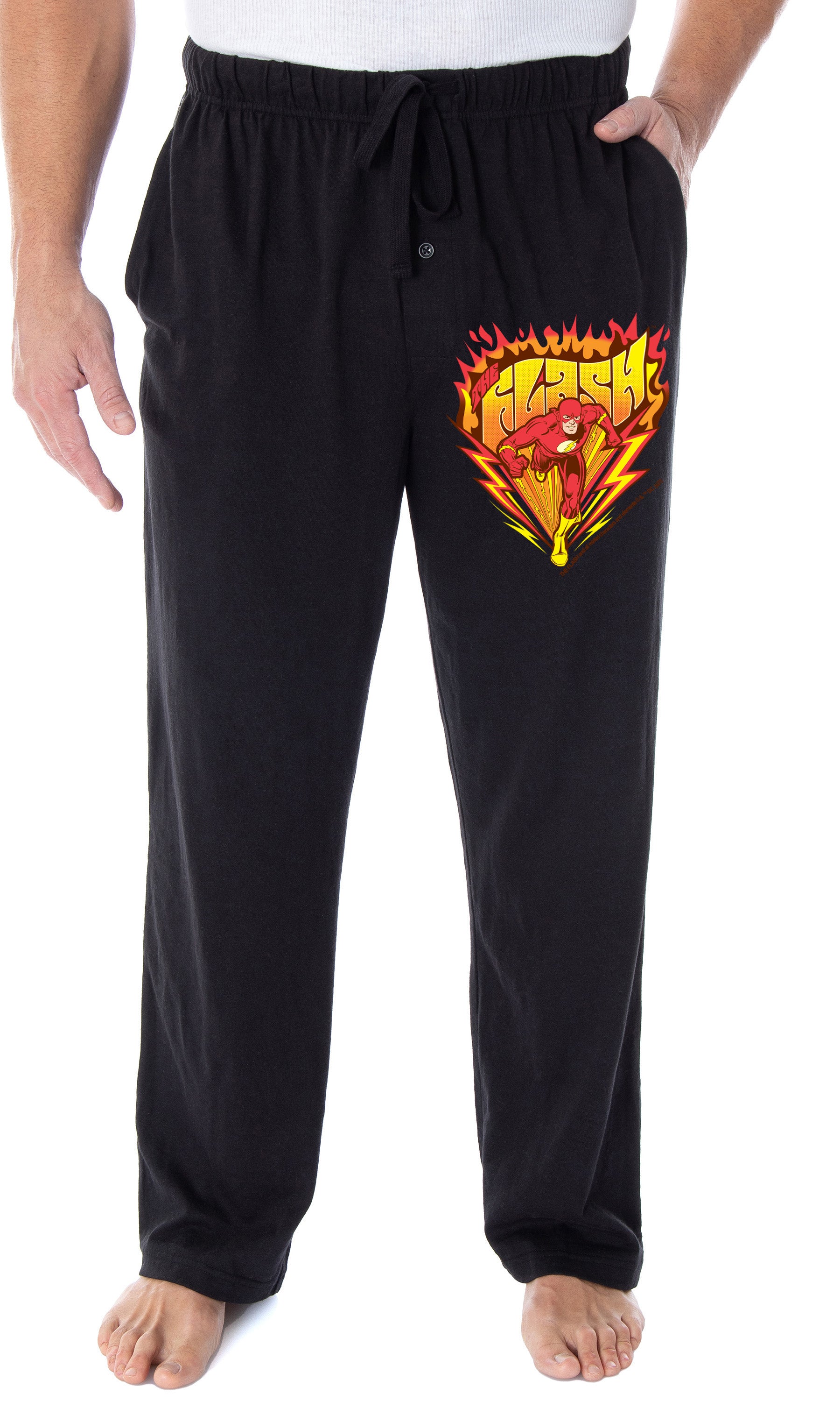 DC Comics Men's The Flash Burning It Up Logo Loungewear Pajama Pants