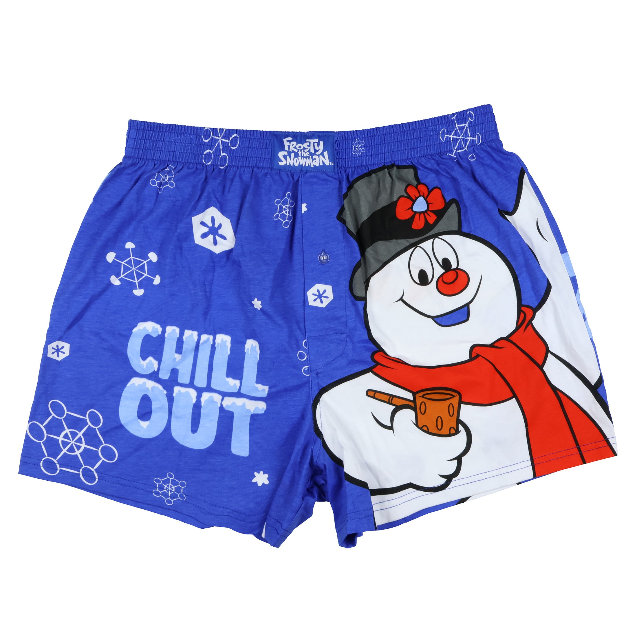 Frosty the Snowman Boxer Shorts Men's Chill Out Snowflake Underwear