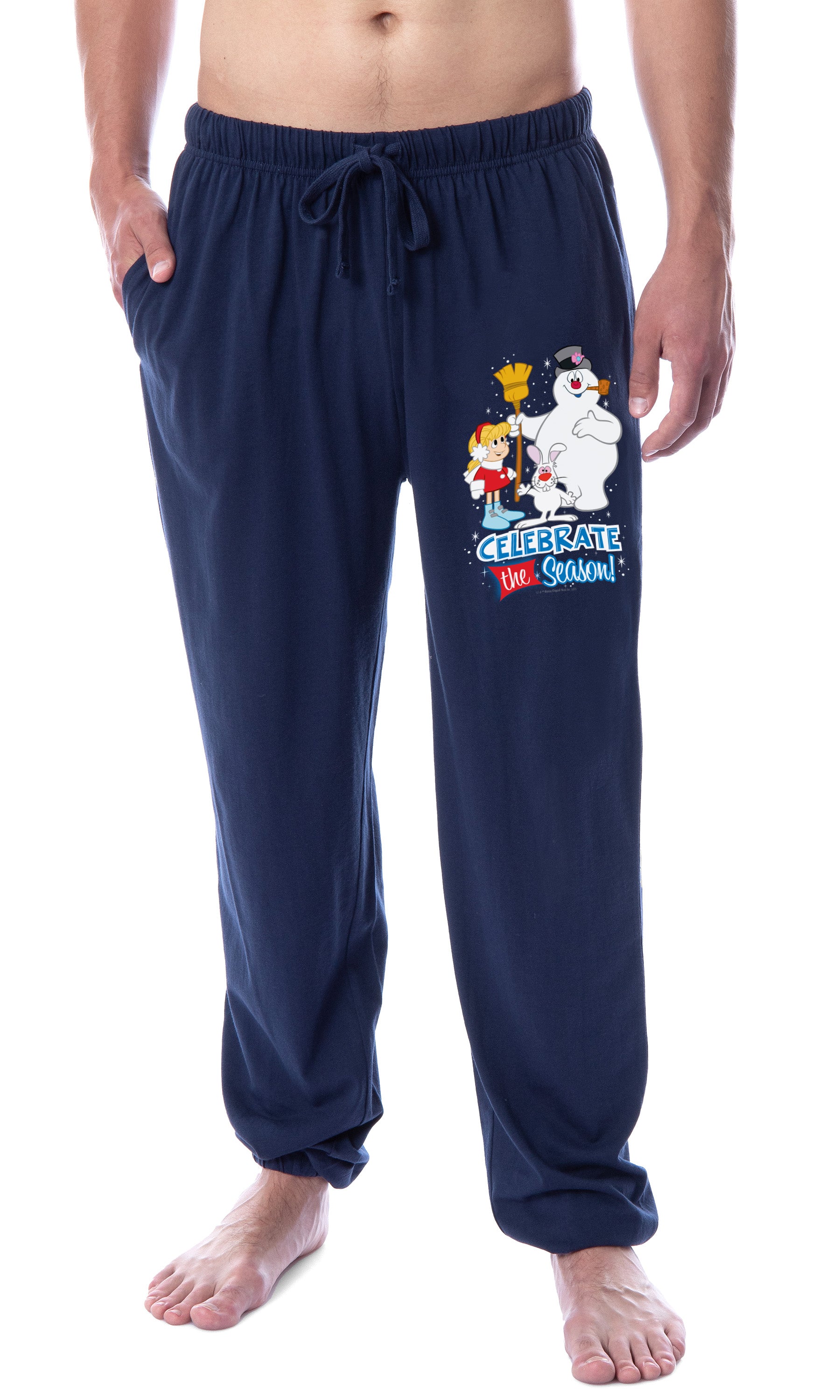 Frosty the Snowman Mens' Celebrate The Season Christmas Holiday Sleep Jogger Pajama Pants