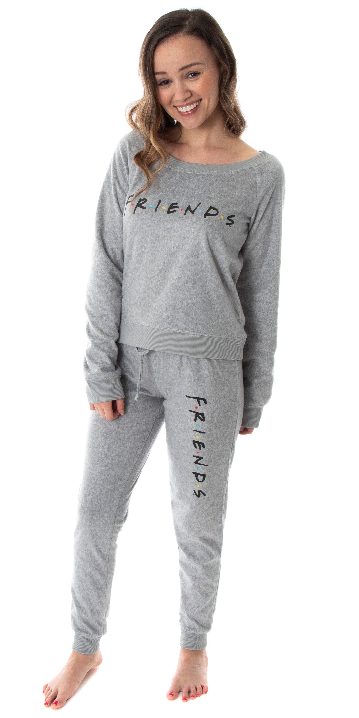 Friends TV Show Logo Juniors' Comfy Shirt And Pants Jogger Pajama Set