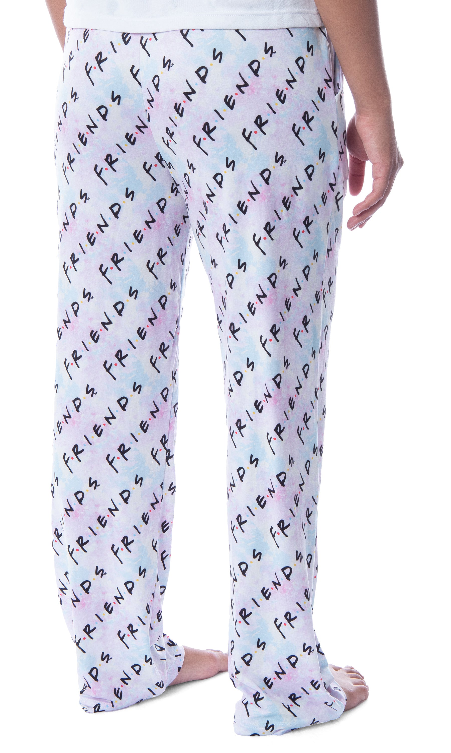 Friends The TV Series Womens' Show Title Logo Pastel Tie Dye Pajama Pants