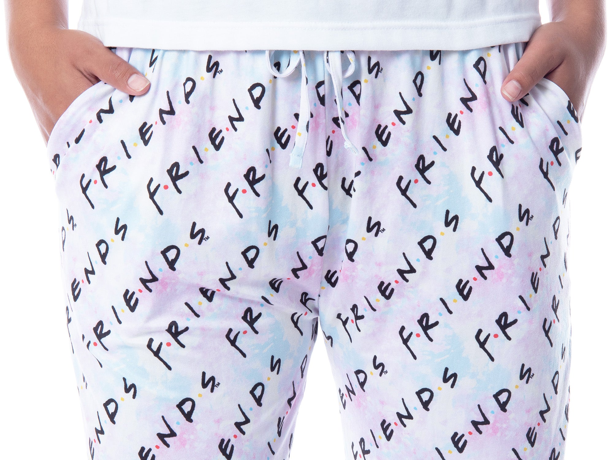 Friends The TV Series Womens' Show Title Logo Pastel Tie Dye Pajama Pants