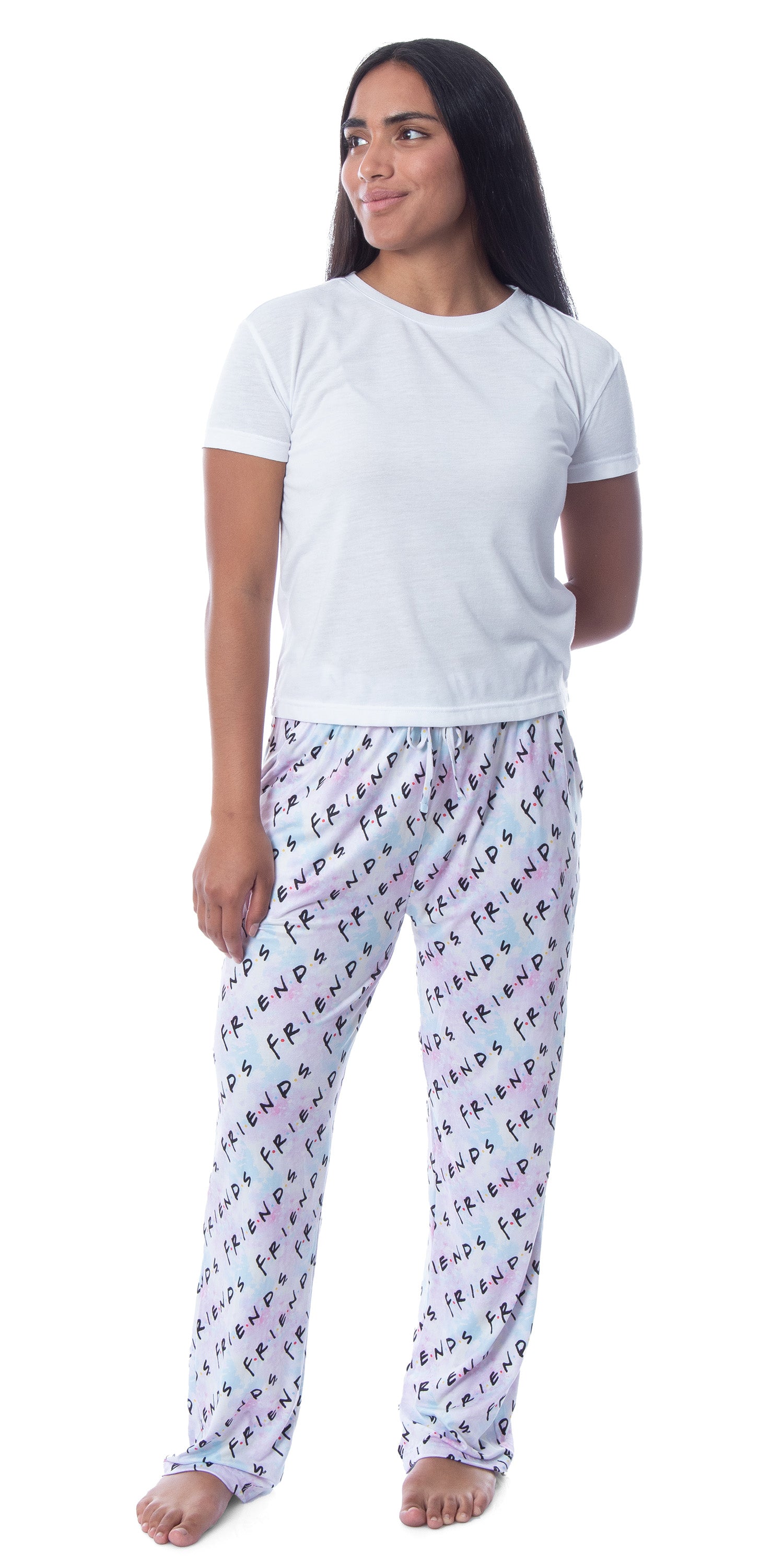 Friends The TV Series Womens' Show Title Logo Pastel Tie Dye Pajama Pants