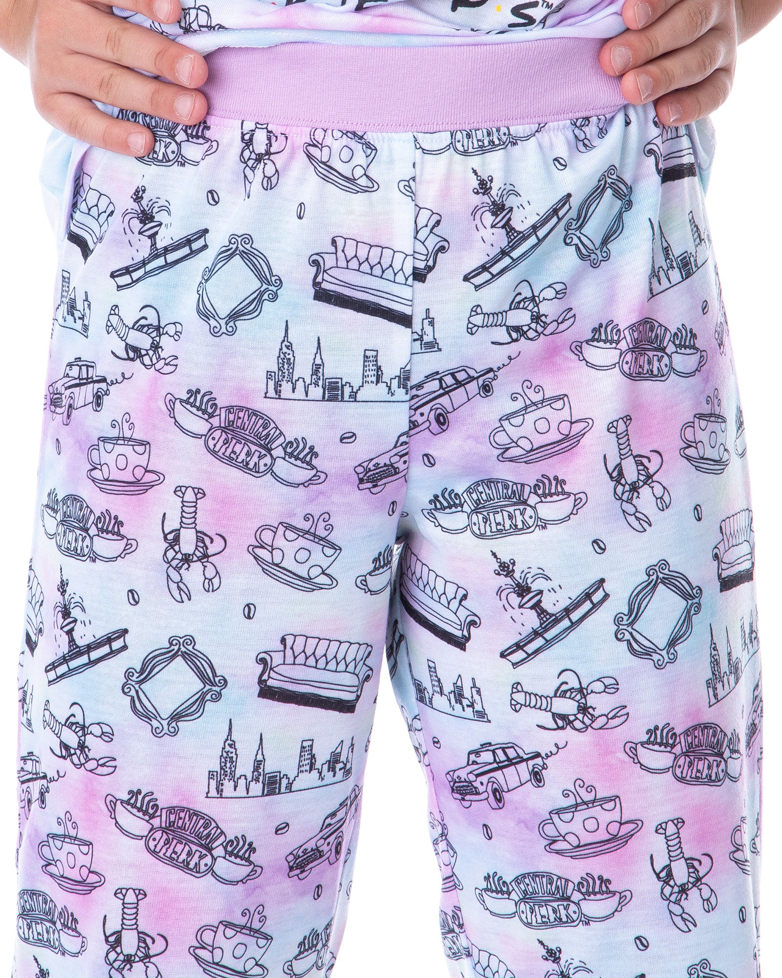 Friends TV Show Logo Girls' Rather Be Watching Sleep Jogger Pajama Set
