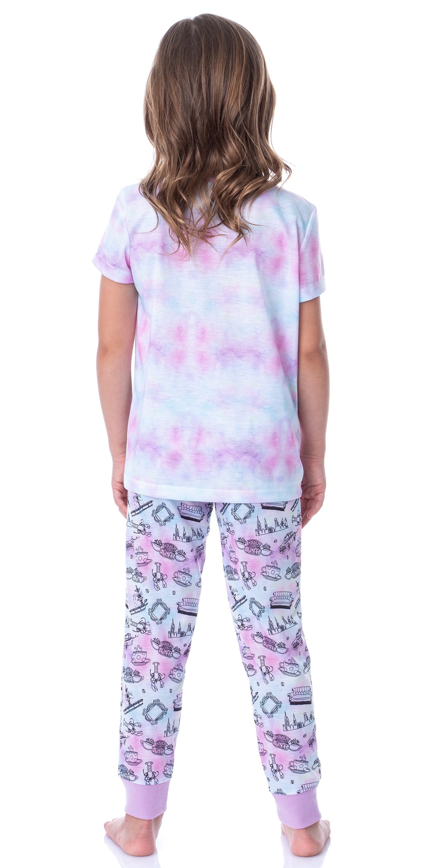 Friends TV Show Logo Girls' Rather Be Watching Sleep Jogger Pajama Set