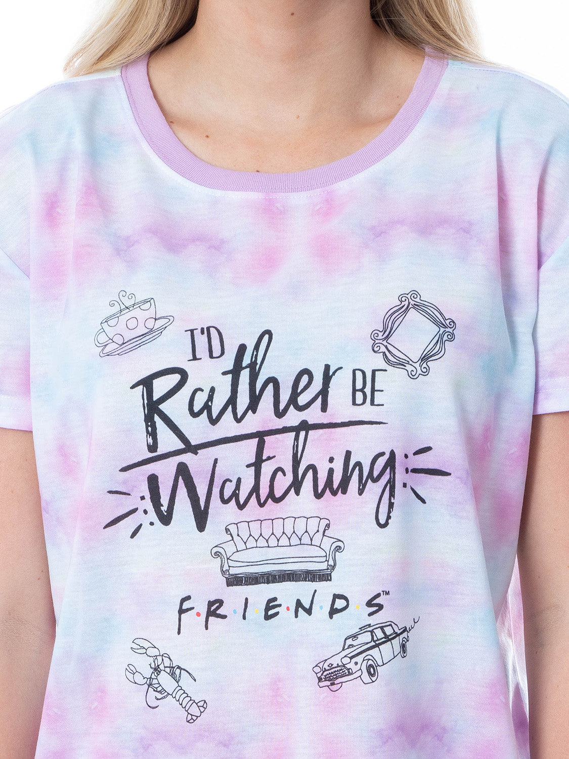Friends TV Show Logo Women's Rather Be Watching Jogger 2 Piece Pajama Set