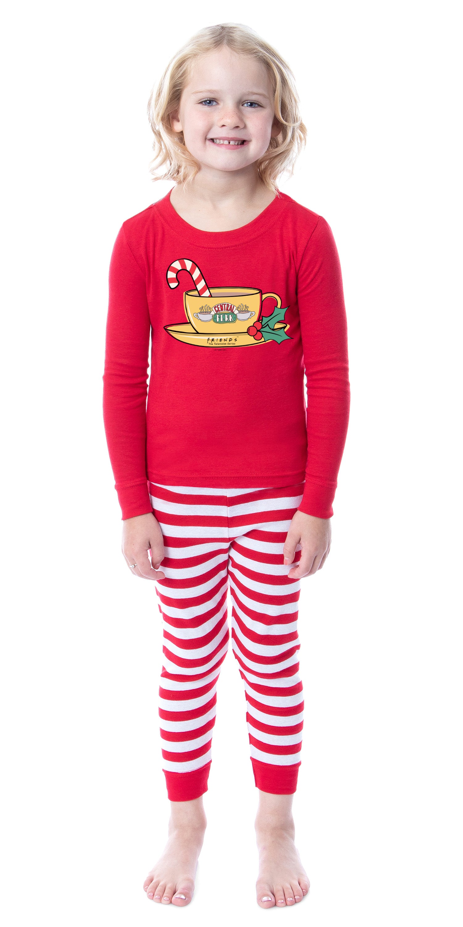 Friends The TV Series Café Perk Logo Design Tight Fit Holiday Matching Family Pajamas