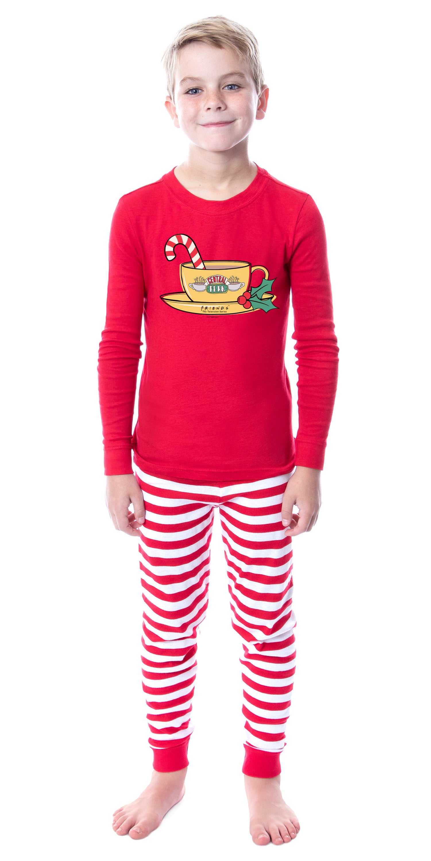 Friends The TV Series Café Perk Logo Design Tight Fit Holiday Matching Family Pajamas