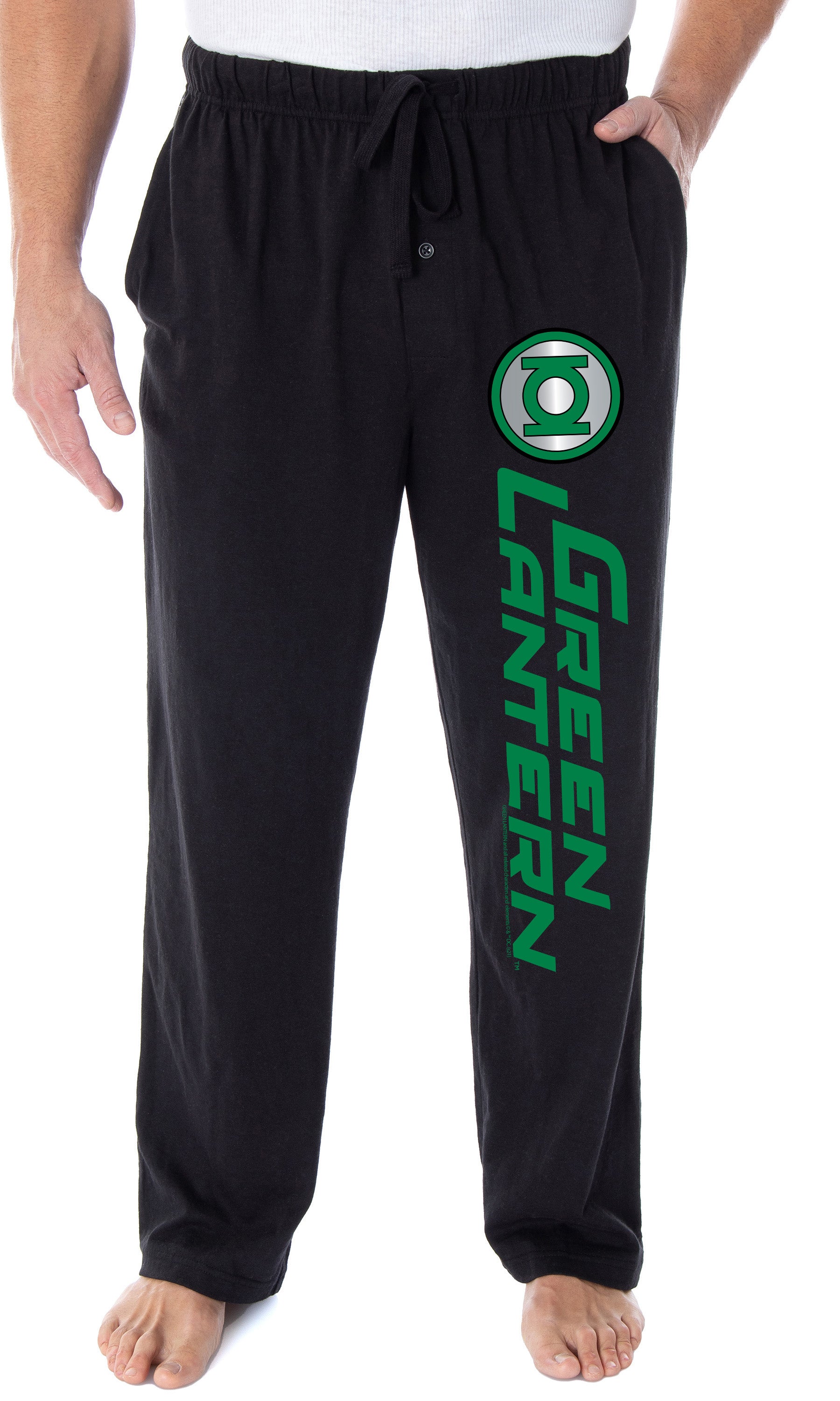 DC Comics Men's Green Lantern Logo Superhero Loungewear Sleep Pajama Pants