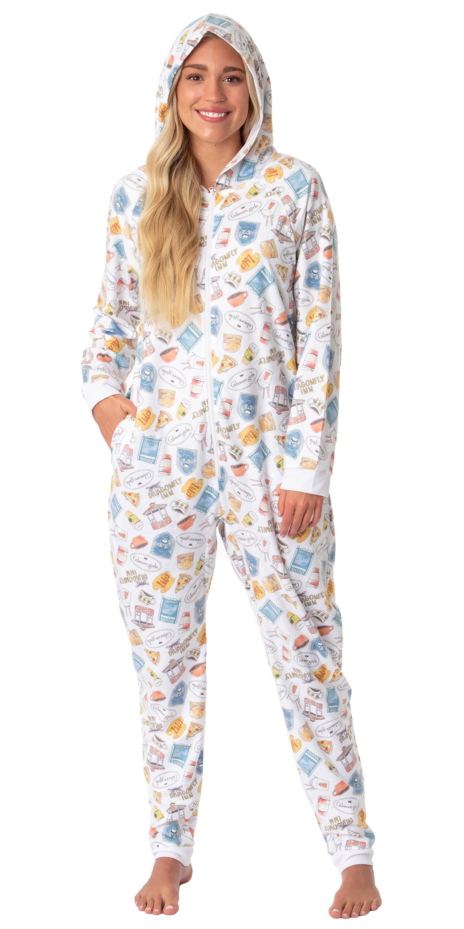 Gilmore Girls Womens' Luke's Diner Stars Hollow Sleep Lounge Union Suit