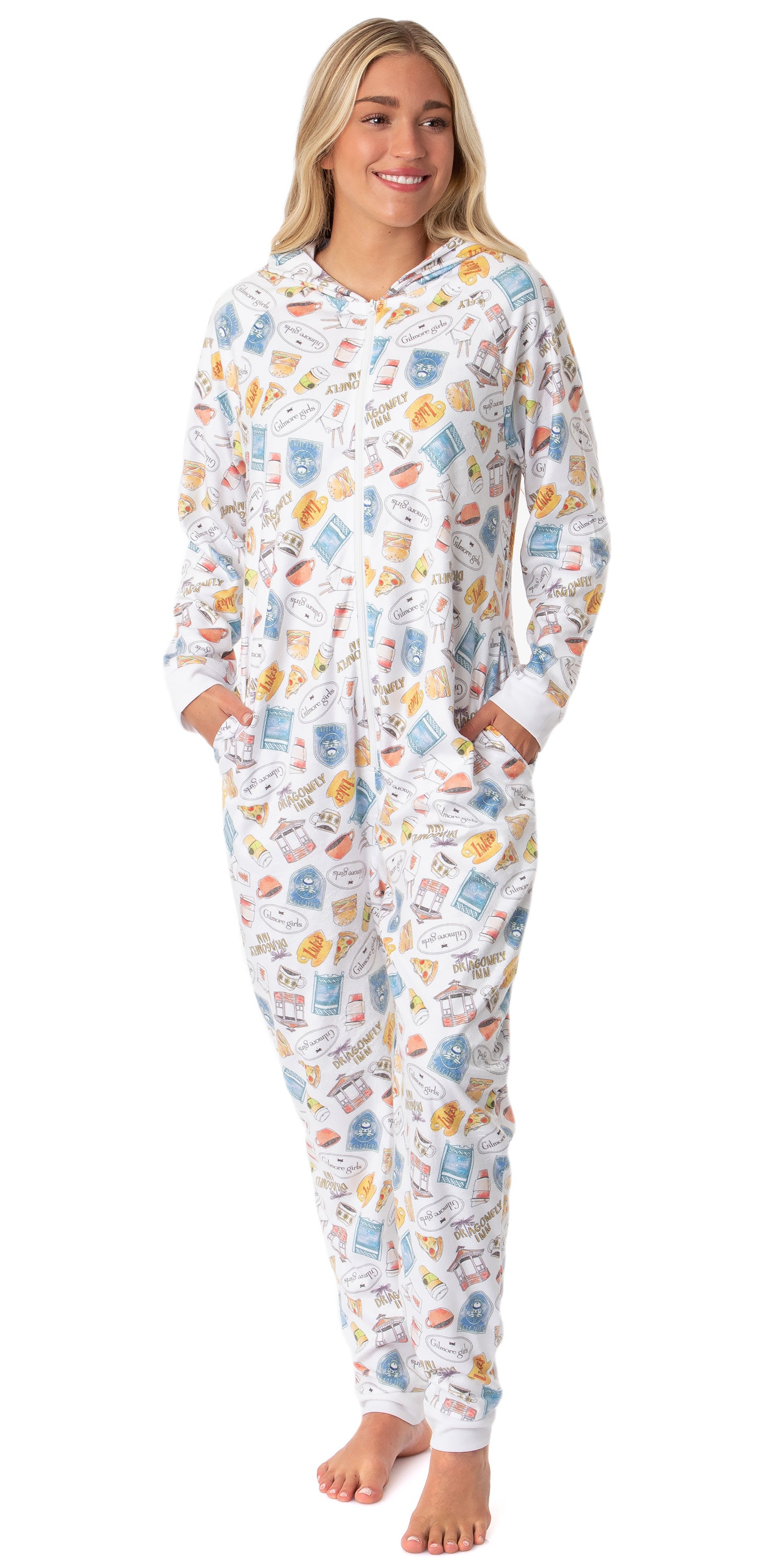 Gilmore Girls Womens' Luke's Diner Stars Hollow Sleep Lounge Union Suit