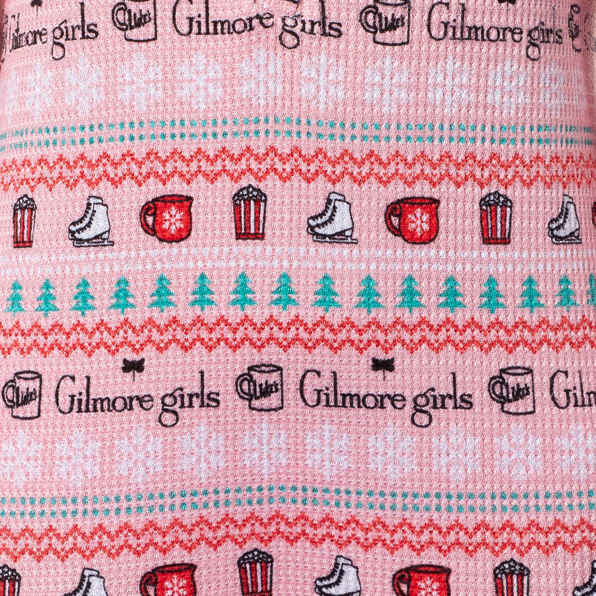 Gilmore Girls Women's Christmas Waffle Union Suit One Piece Sleep Pajamas