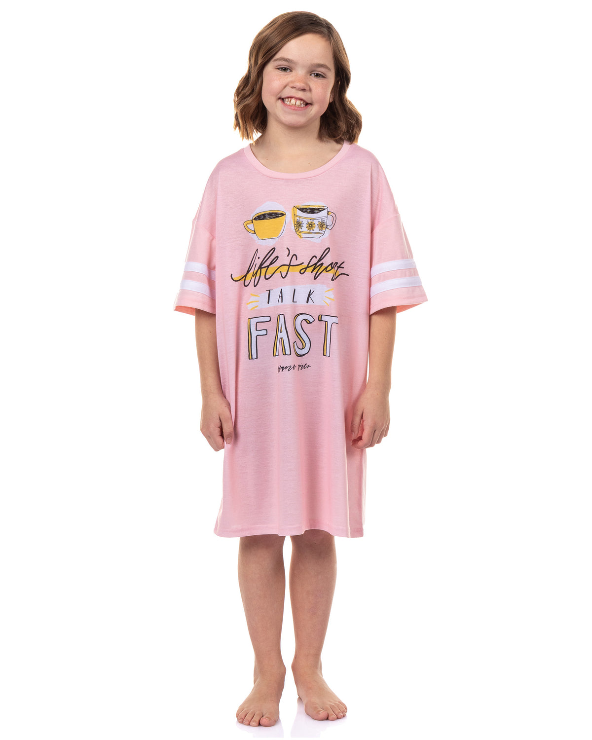 Gilmore Girls Life's Short Talk Fast Girl's Varsity Nightgown Sleep Shirt