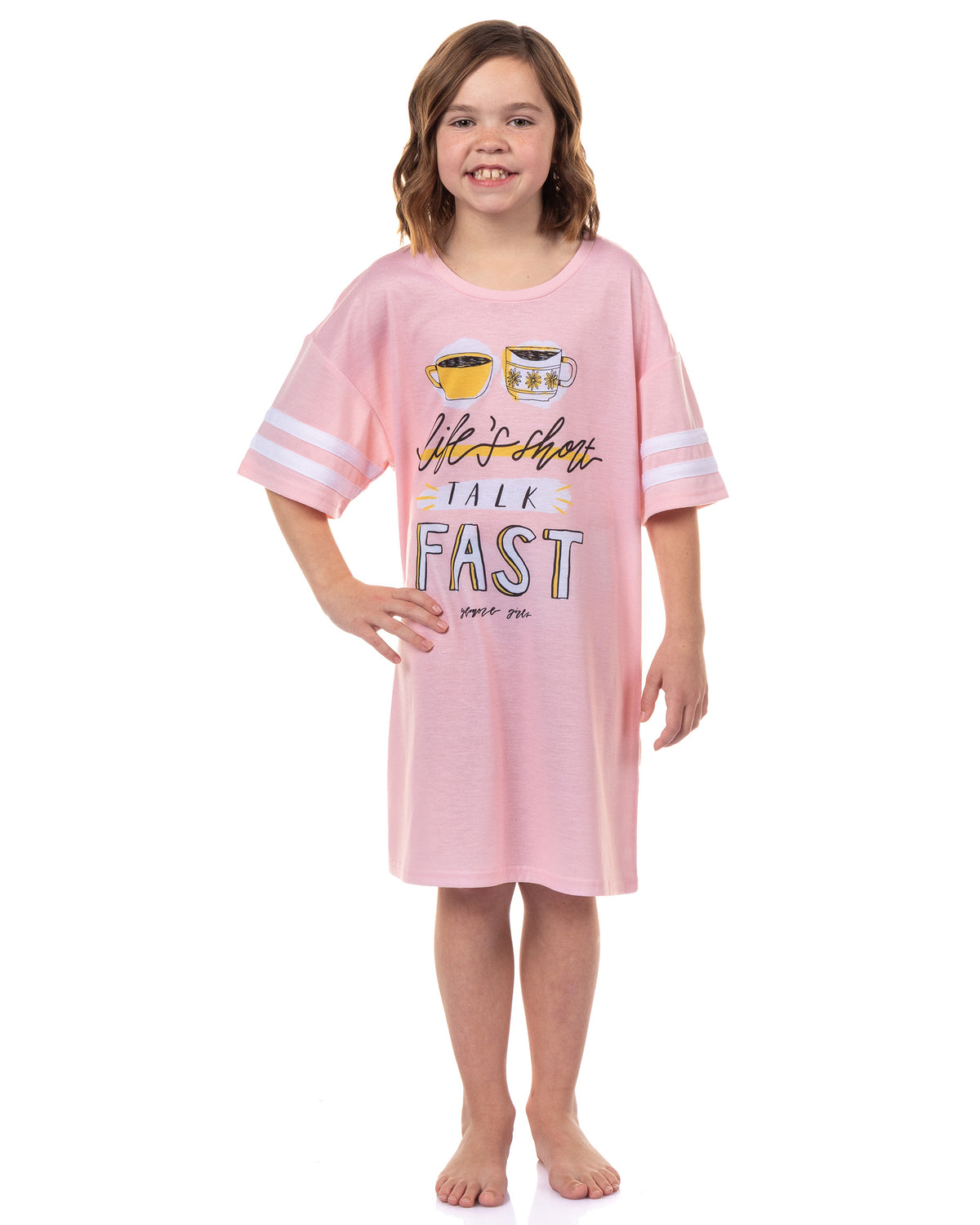 Gilmore Girls Life's Short Talk Fast Girl's Varsity Nightgown Sleep Shirt