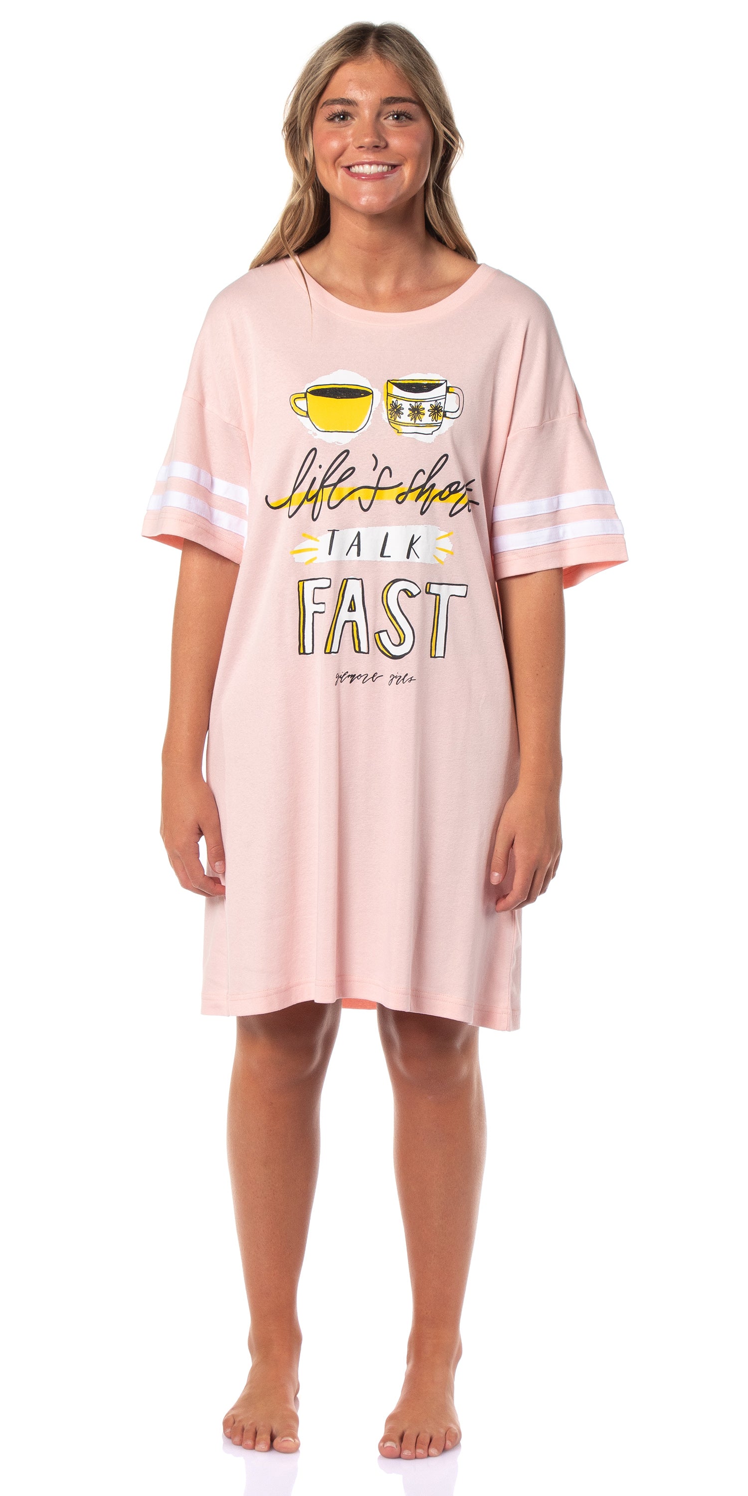 Gilmore Girls Women's Life's Short Talk Fast Nightgown Pajama Shirt Dress