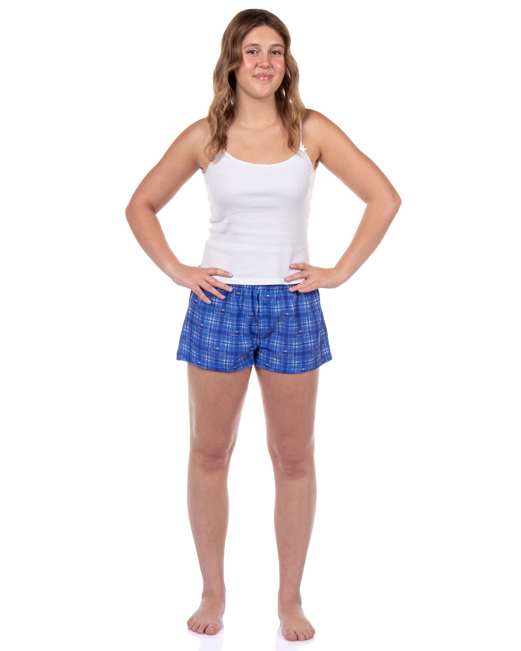 Gilmore Girls Women's Chilton Plaid Dragonfly Sleep Pajama Boxer Shorts