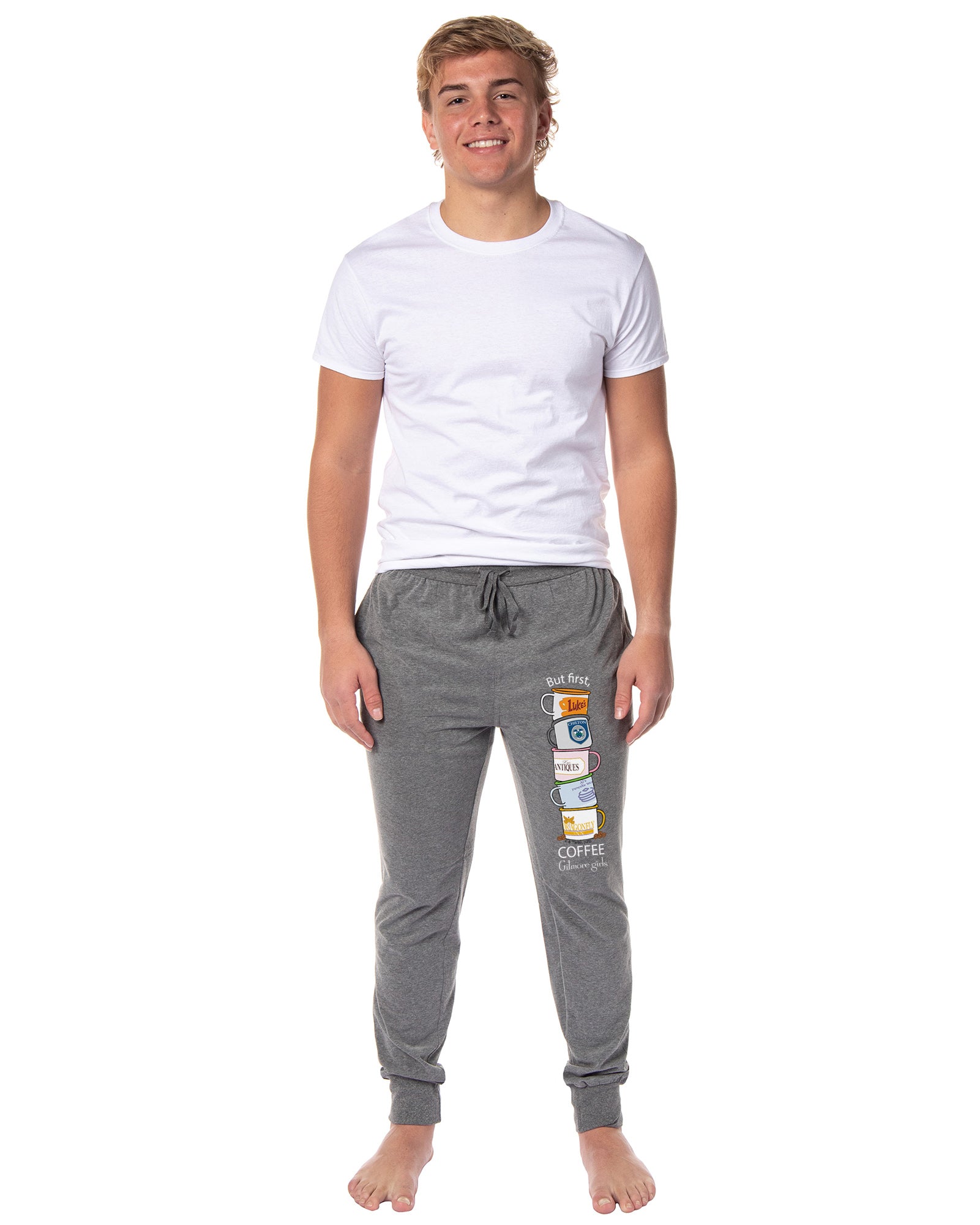 Gilmore Girls Pajama Pants Men's Luke's Diner Coffee First Loungewear Jogger Pajama Pants