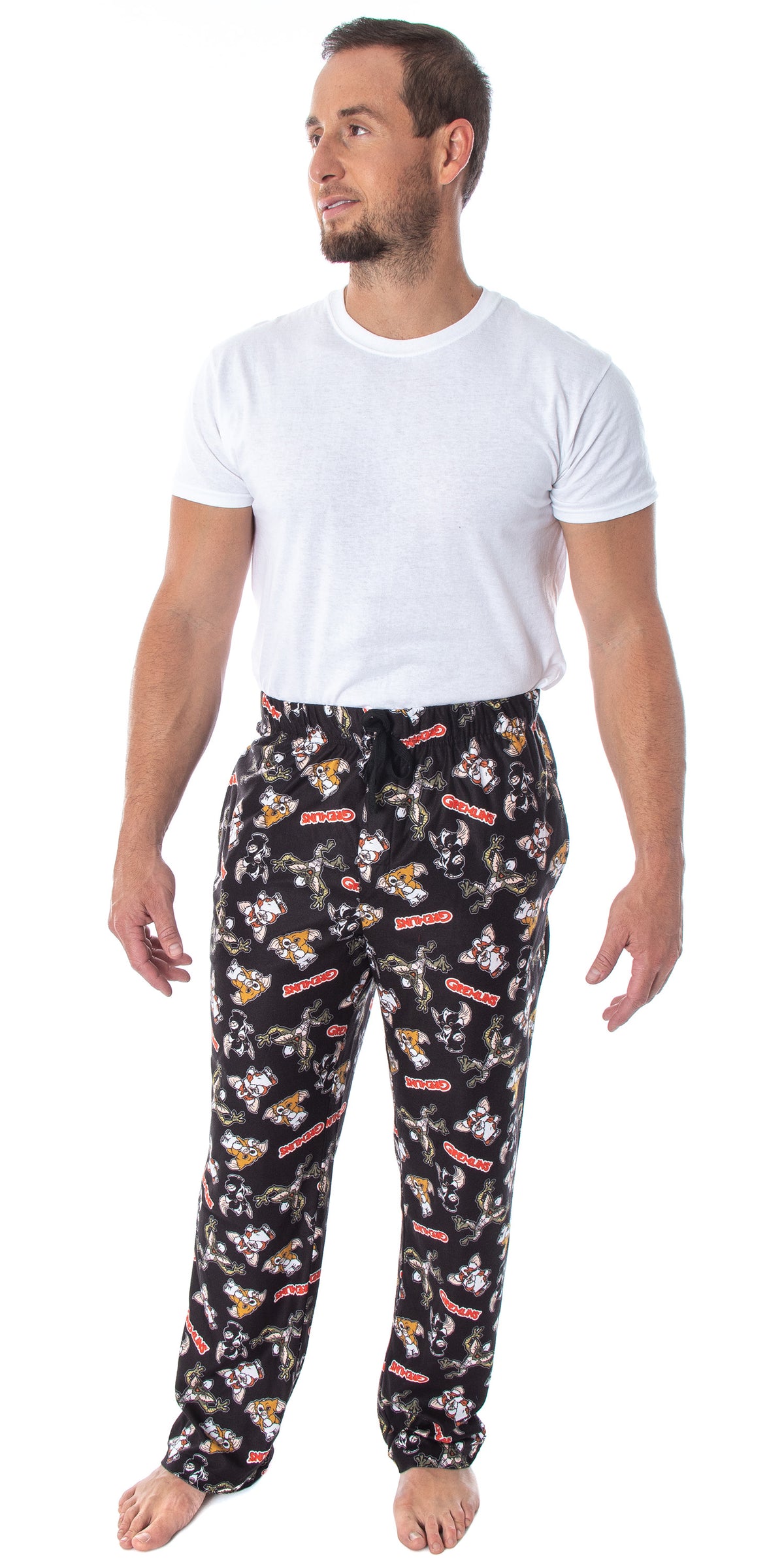 The Gremlins Men's Gizmo Stripe Daffy Mogwai Sleep Lounge Pajama Pants