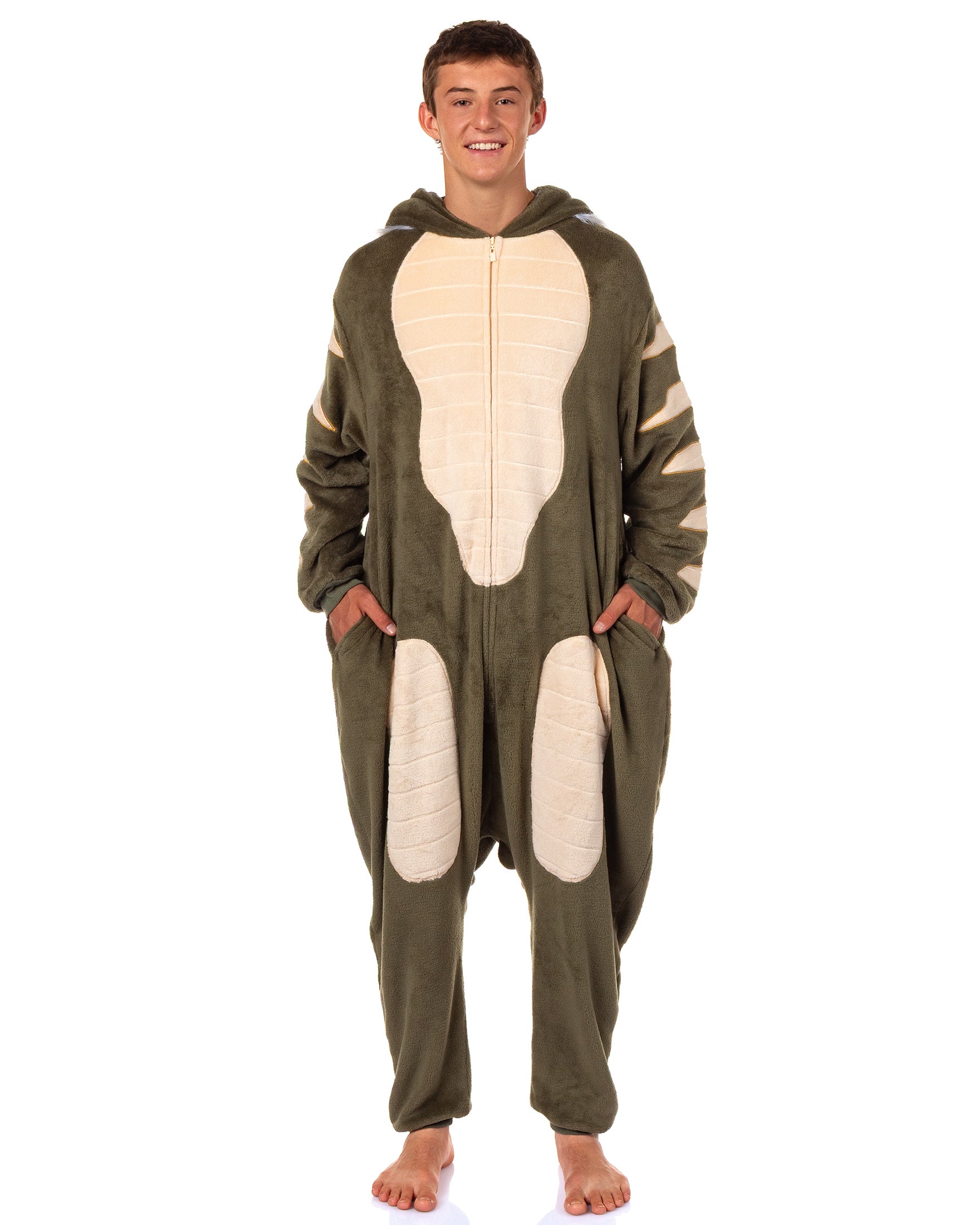 Gremlins Kigurumi Stripe Men's Union Suit Hooded Costume Pajamas (L/XL)