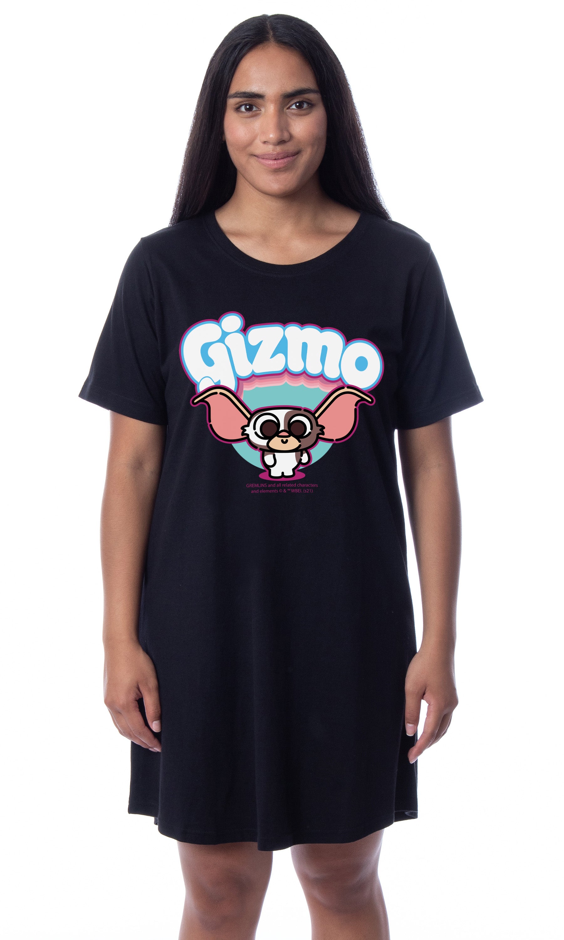 Gremlins Womens' Chibi Style Gizmo Nightgown Sleep Pajama Dress Shirt