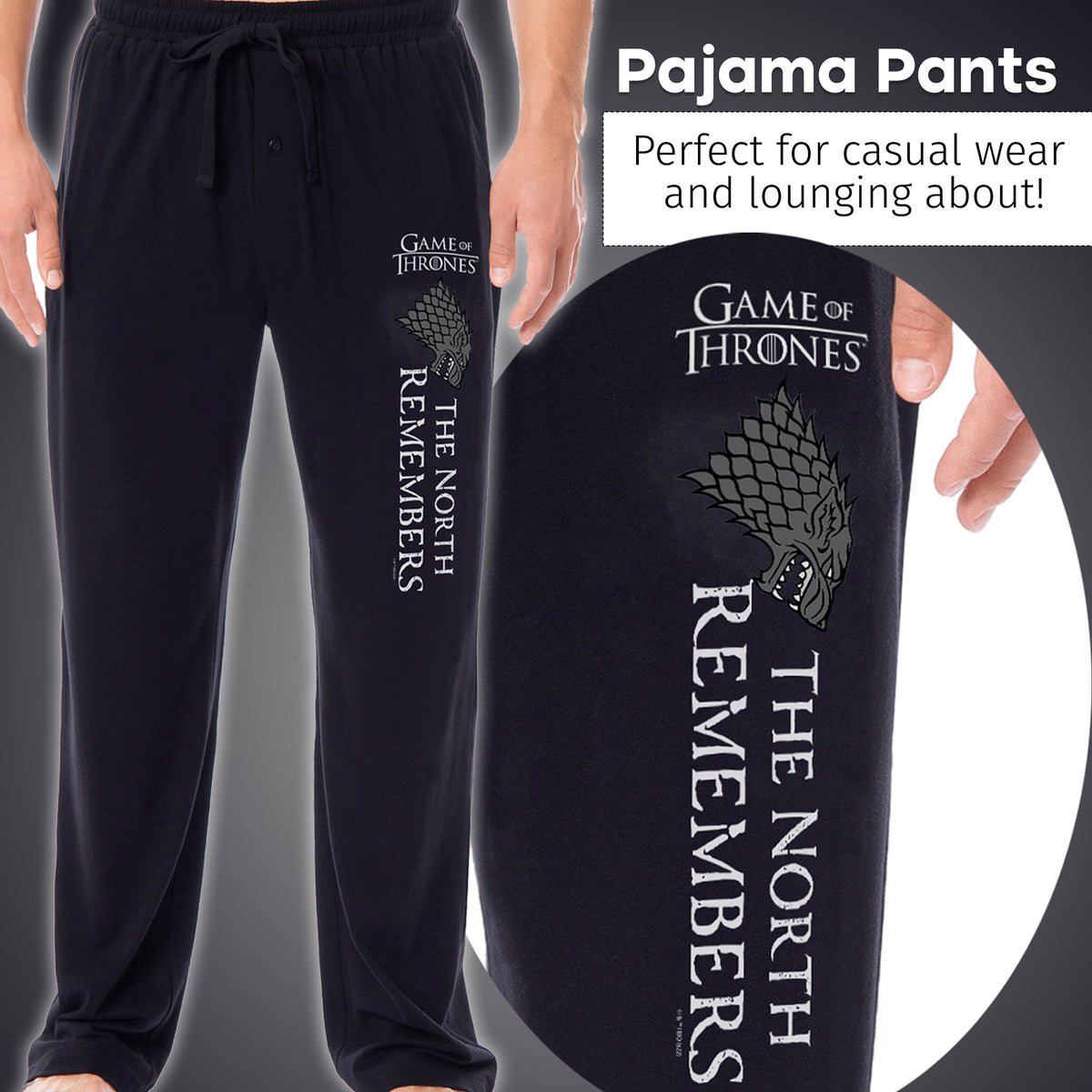 Game Of Thrones Mens' TV Series The North Remembers Sleep Pajama Pants