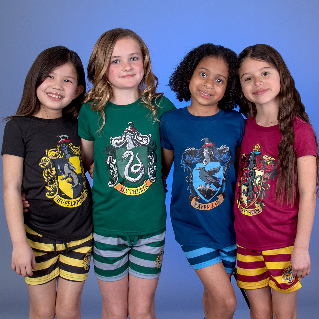 Harry Potter Girls' Hogwarts Castle Shirt and Shorts Pajama Set - All 4 Houses