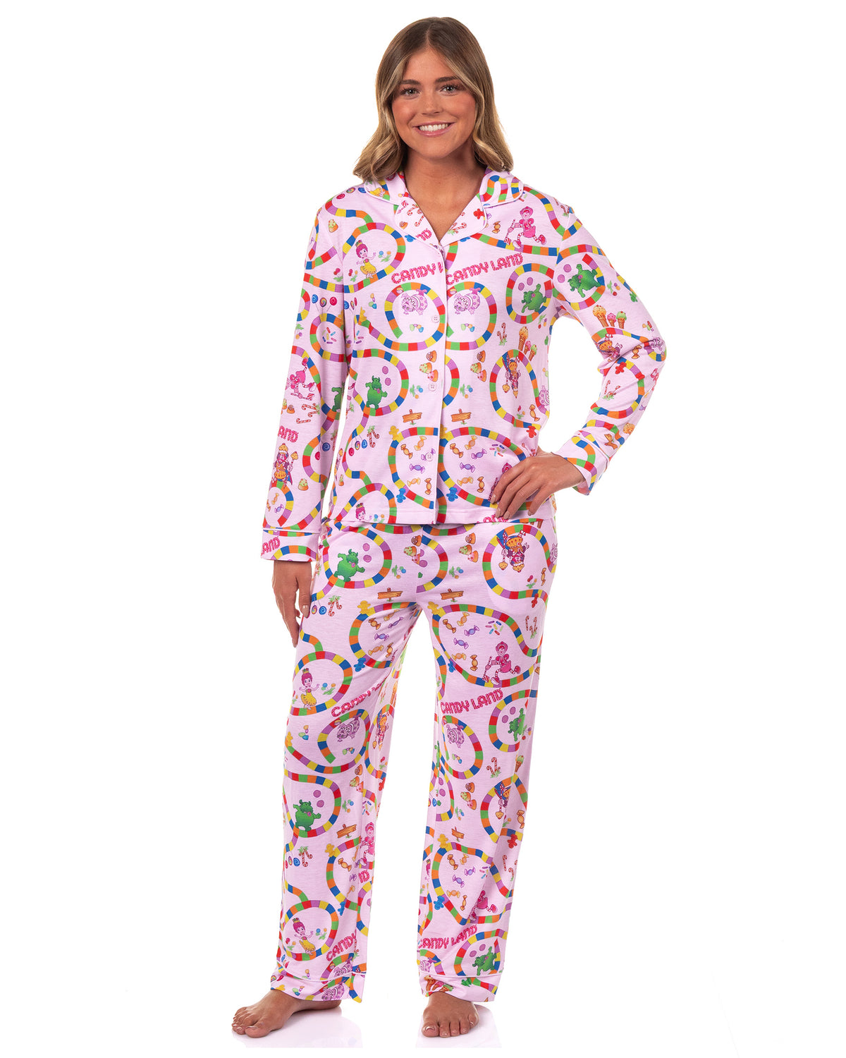 Candy Land Pajamas Women's 2-Piece Coat Front Lounge Sleep Set
