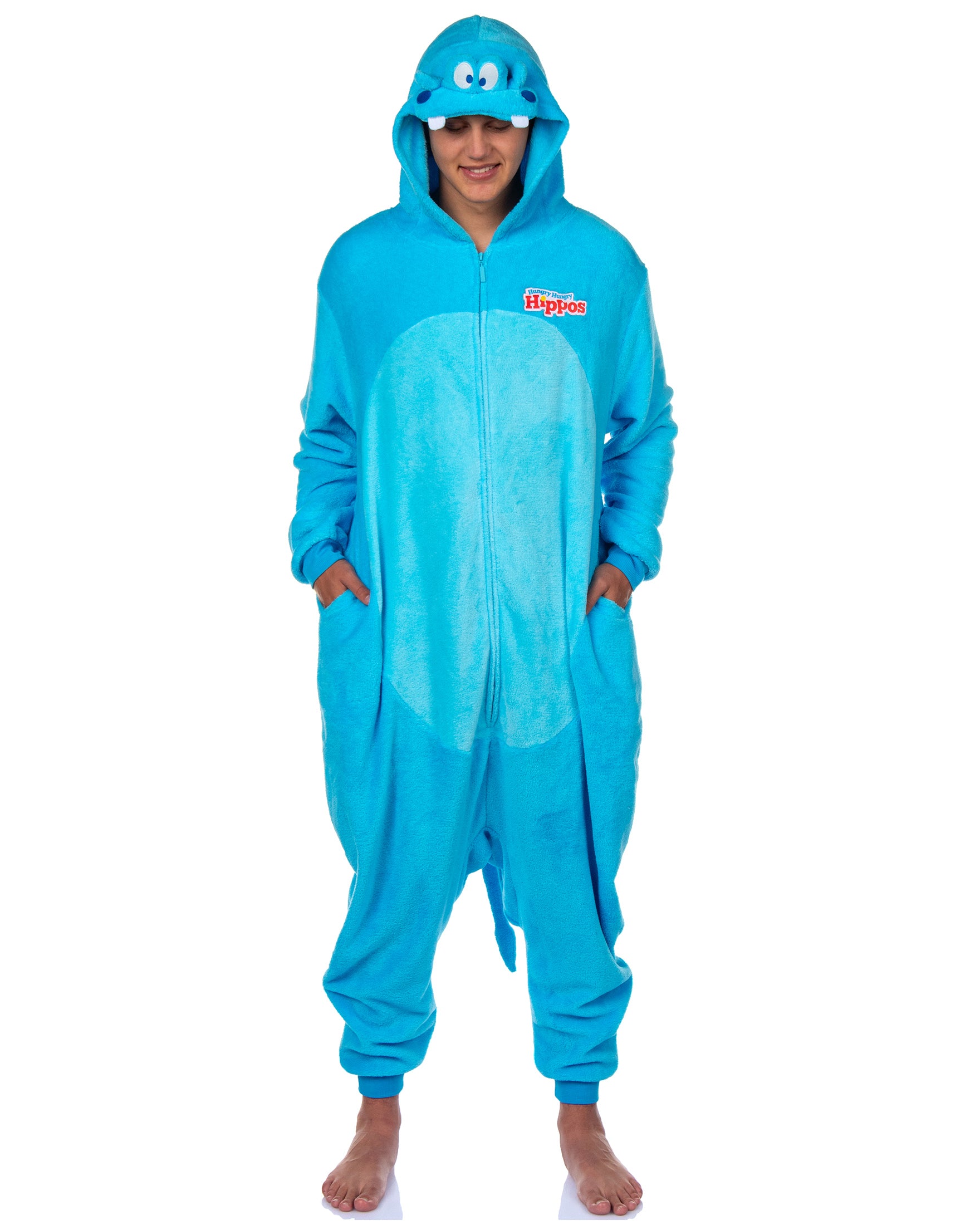 Hungry Hungry Hippos Kigurumi Costume Union Suit Fleece Mens' Pajama Outfit