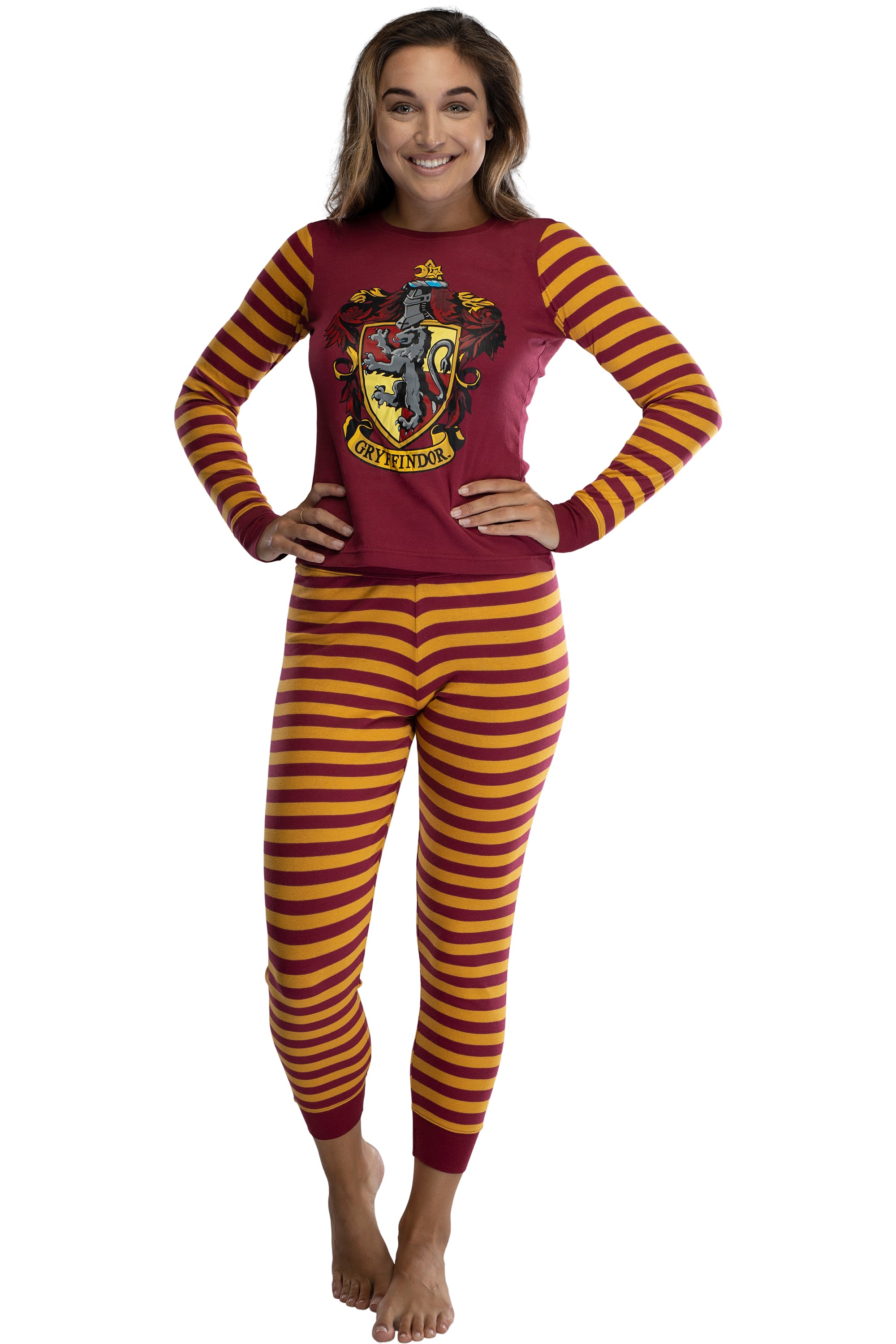 Harry Potter Hogwart's House Crest Tight Fit Adult Cotton Women's Pajama Set