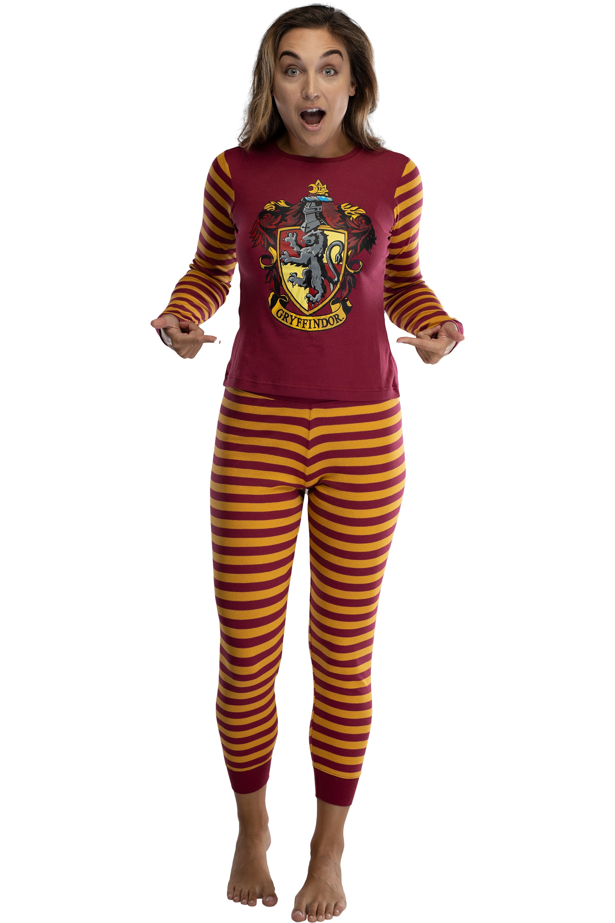 Harry Potter Hogwart's House Crest Tight Fit Adult Cotton Women's Pajama Set