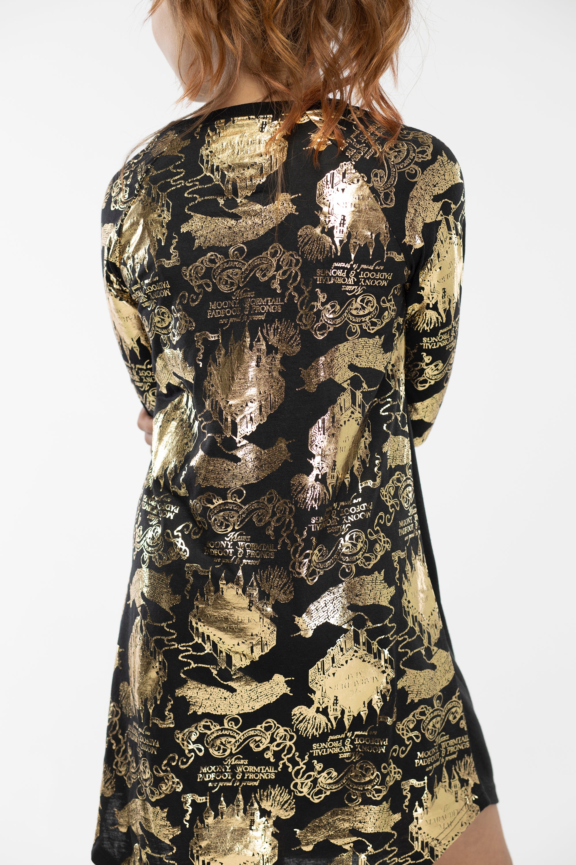 Intimo Big Girls' Harry Potter Marauders Map Raglan Nightgown