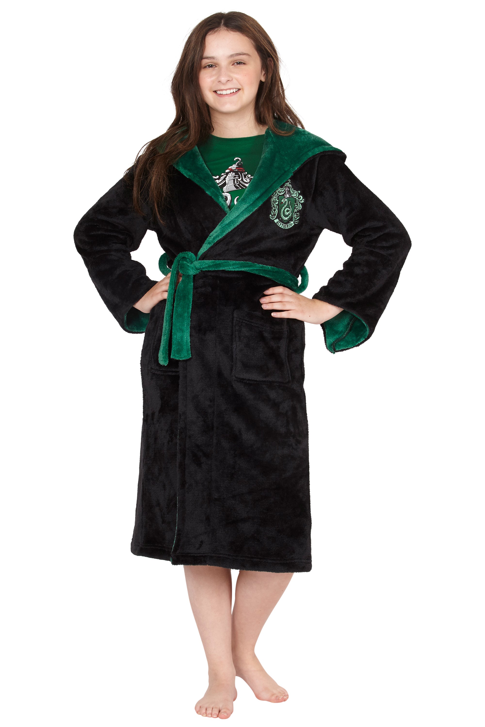 Harry Potter Hogwarts Houses Girl's Fleece Robe Pajama Lounge