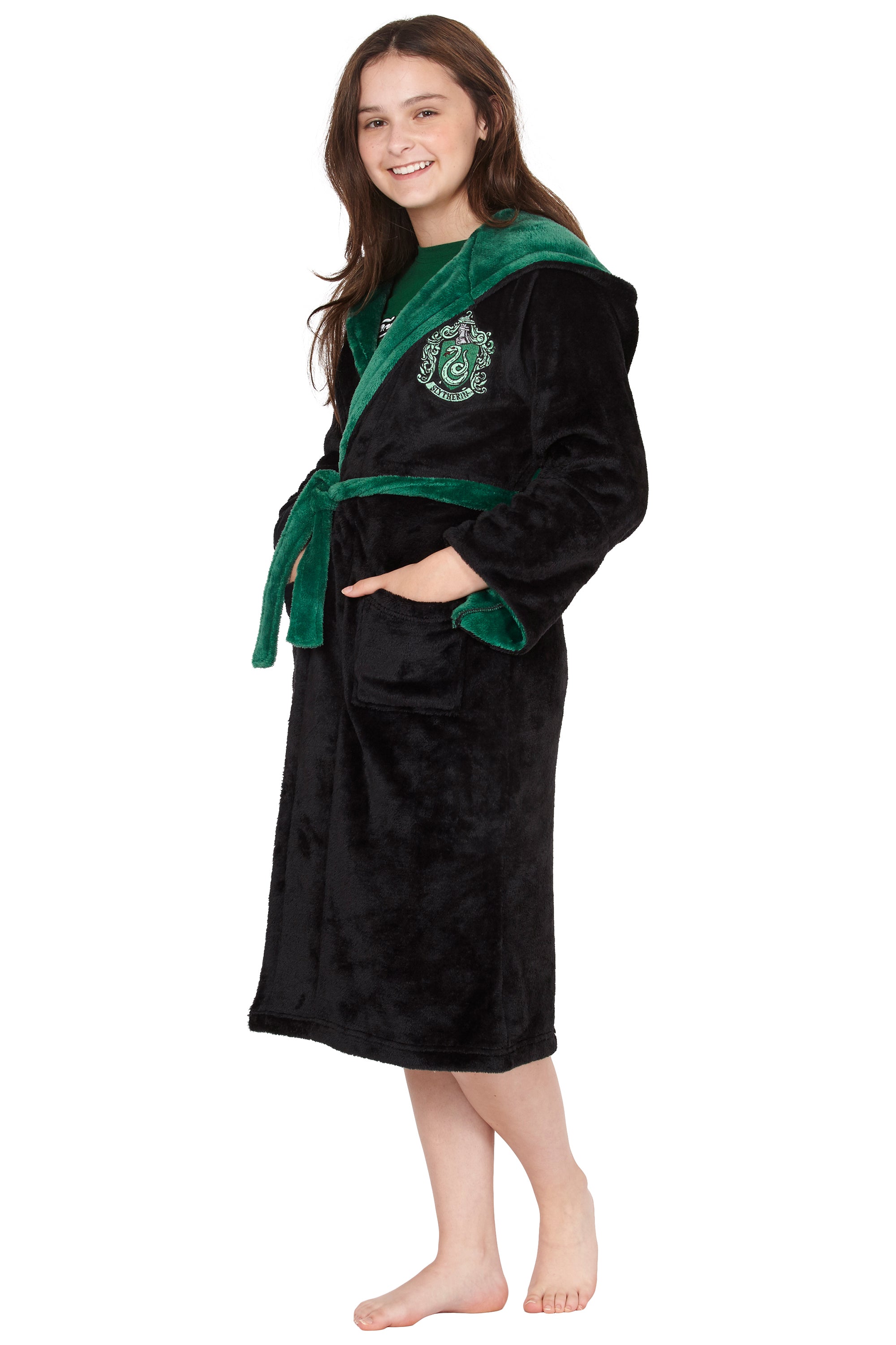 Harry Potter Hogwarts Houses Girl's Fleece Robe Pajama Lounge